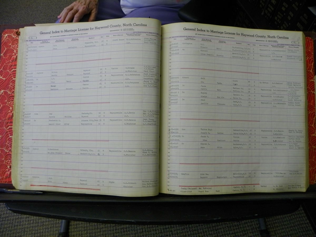 Haywood Marriage Index, 1850- A-E 1939-1978 285.JPG