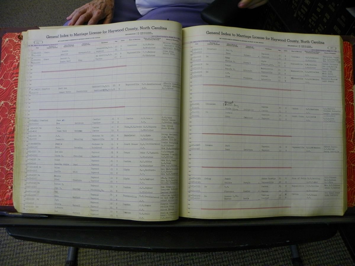 Haywood Marriage Index, 1850- A-E 1939-1978 286.JPG