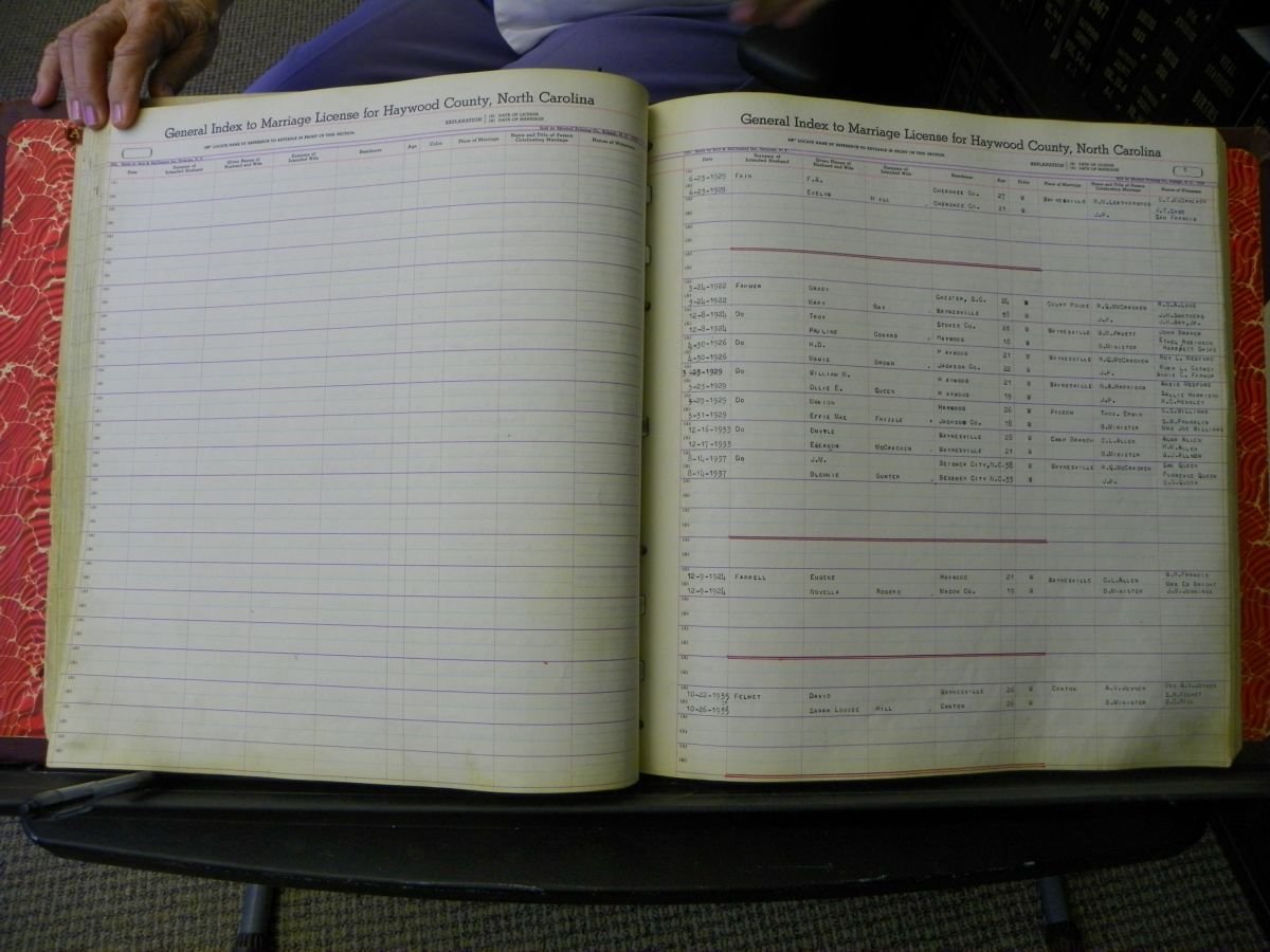 Haywood Marriage Index, 1850- A-E 1939-1978 303.JPG