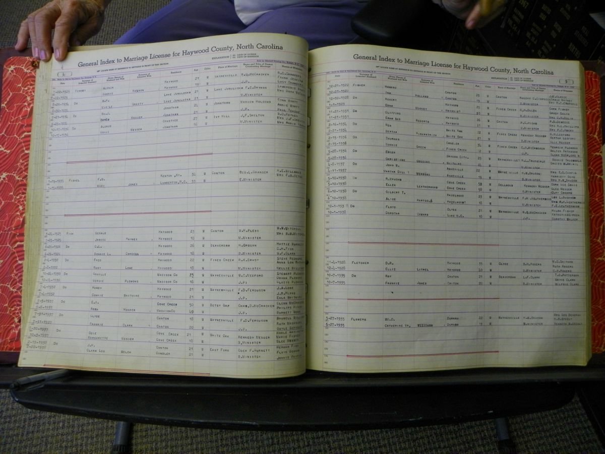 Haywood Marriage Index, 1850- A-E 1939-1978 306.JPG