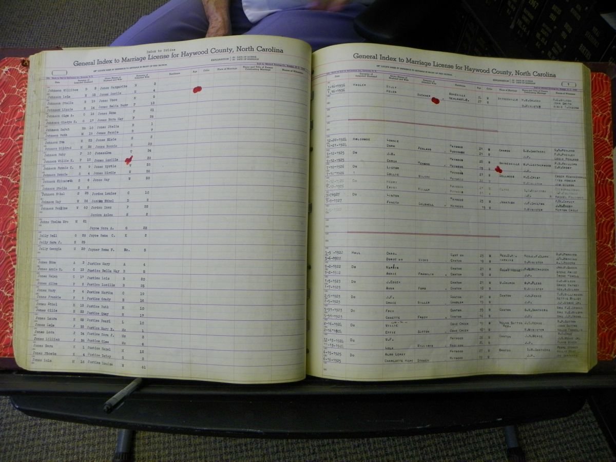 Haywood Marriage Index, 1850- A-E 1939-1978 323.JPG