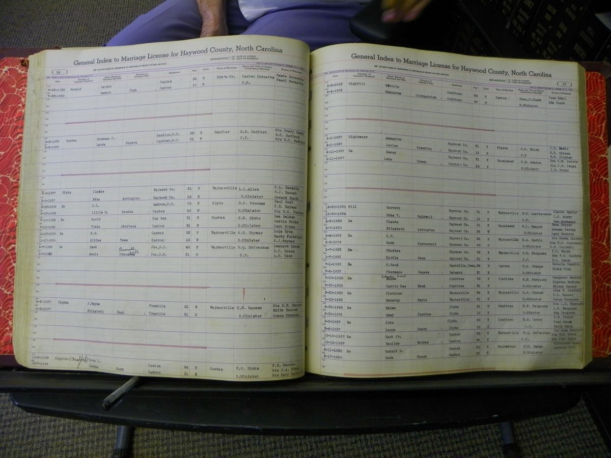 Haywood Marriage Index, 1850- A-E 1939-1978 330.JPG