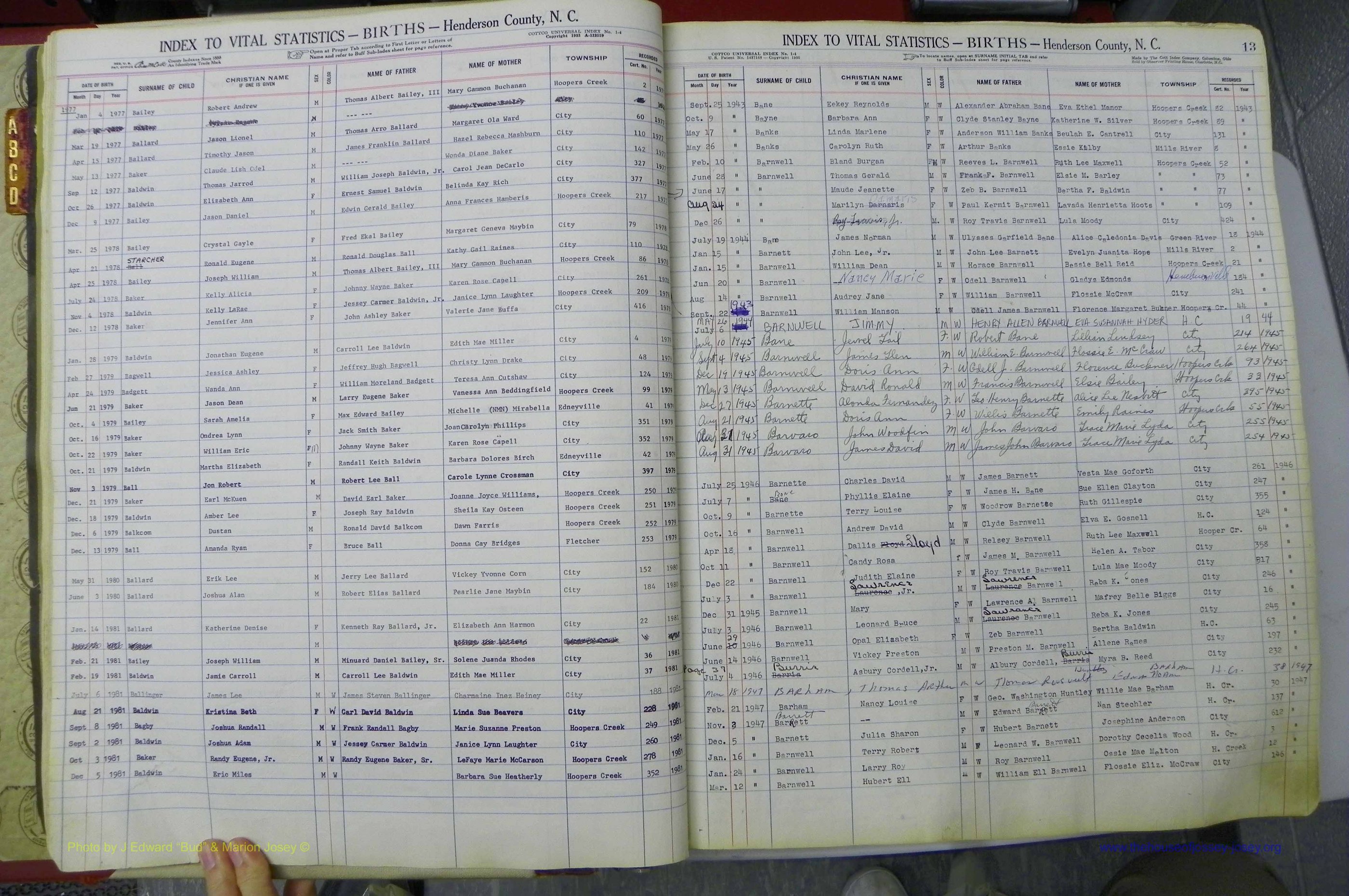 Henderson Co, NC, Births A - K, 1943 - 1981, (021).JPG