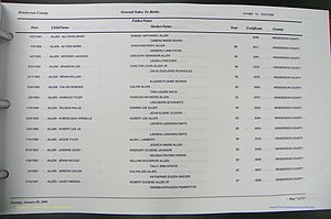 Henderson Co, NC, Births A - Z, 1991 - 1999, (008).JPG