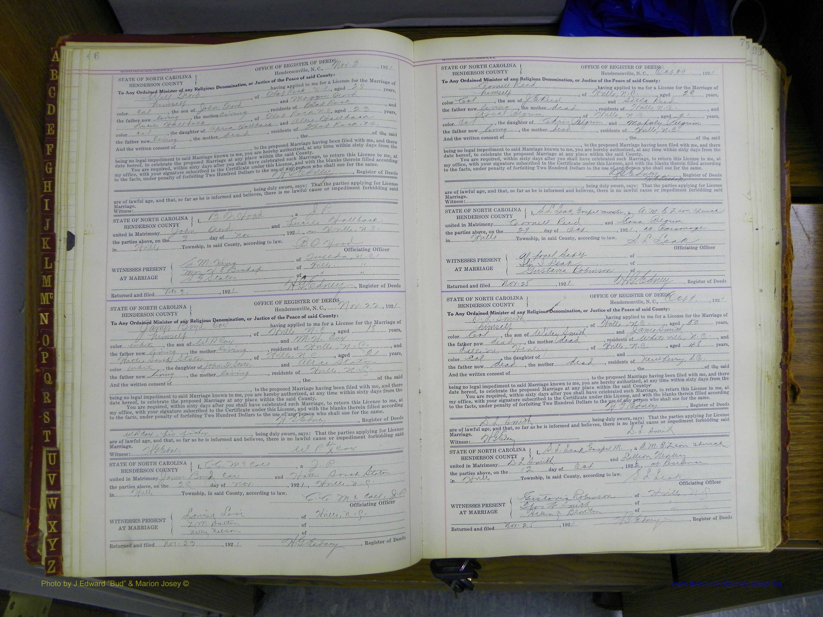 Henderson Co, NC, Marriages, 1921 - 1926, (053).JPG