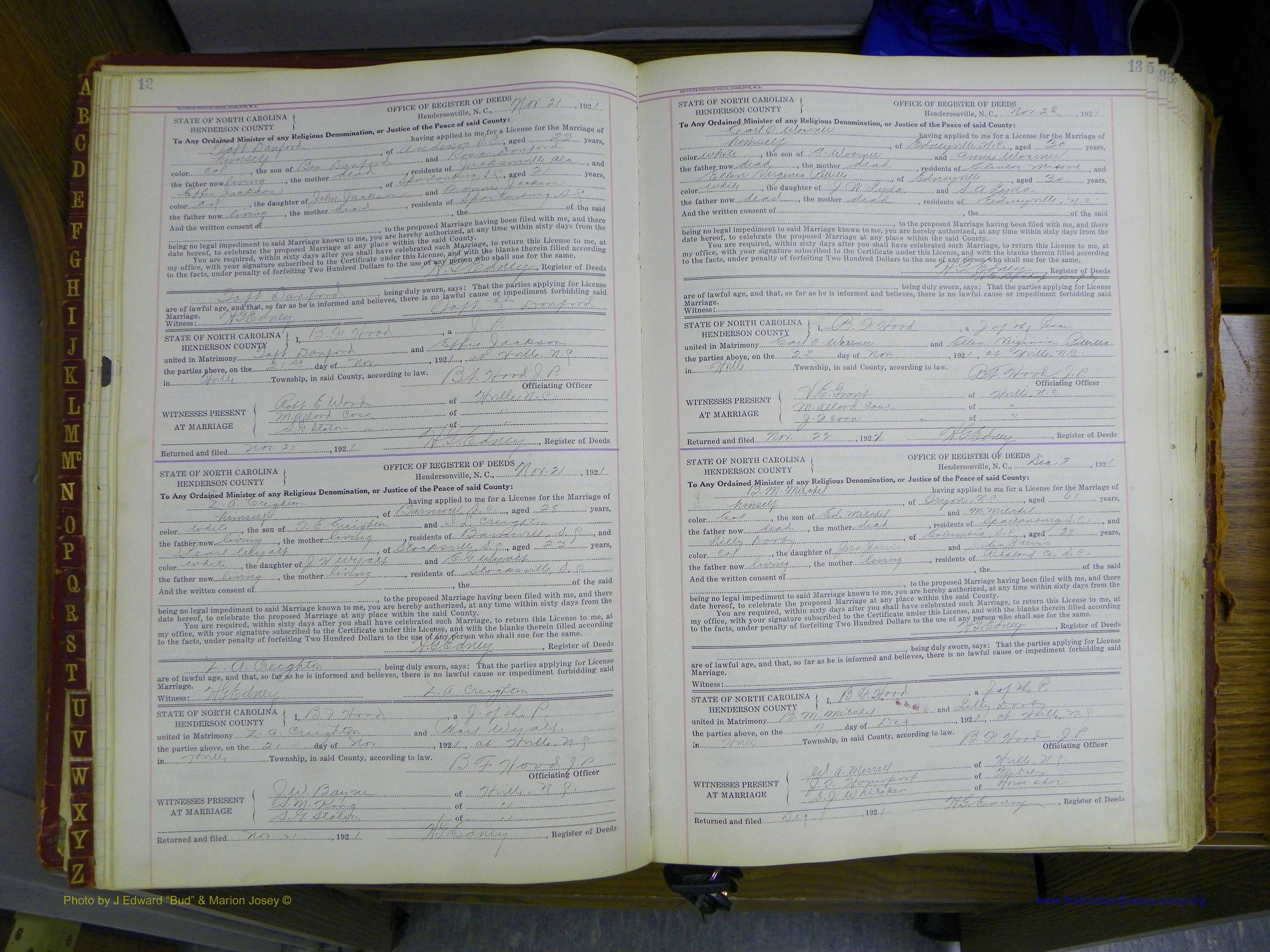 Henderson Co, NC, Marriages, 1921 - 1926, (056).JPG