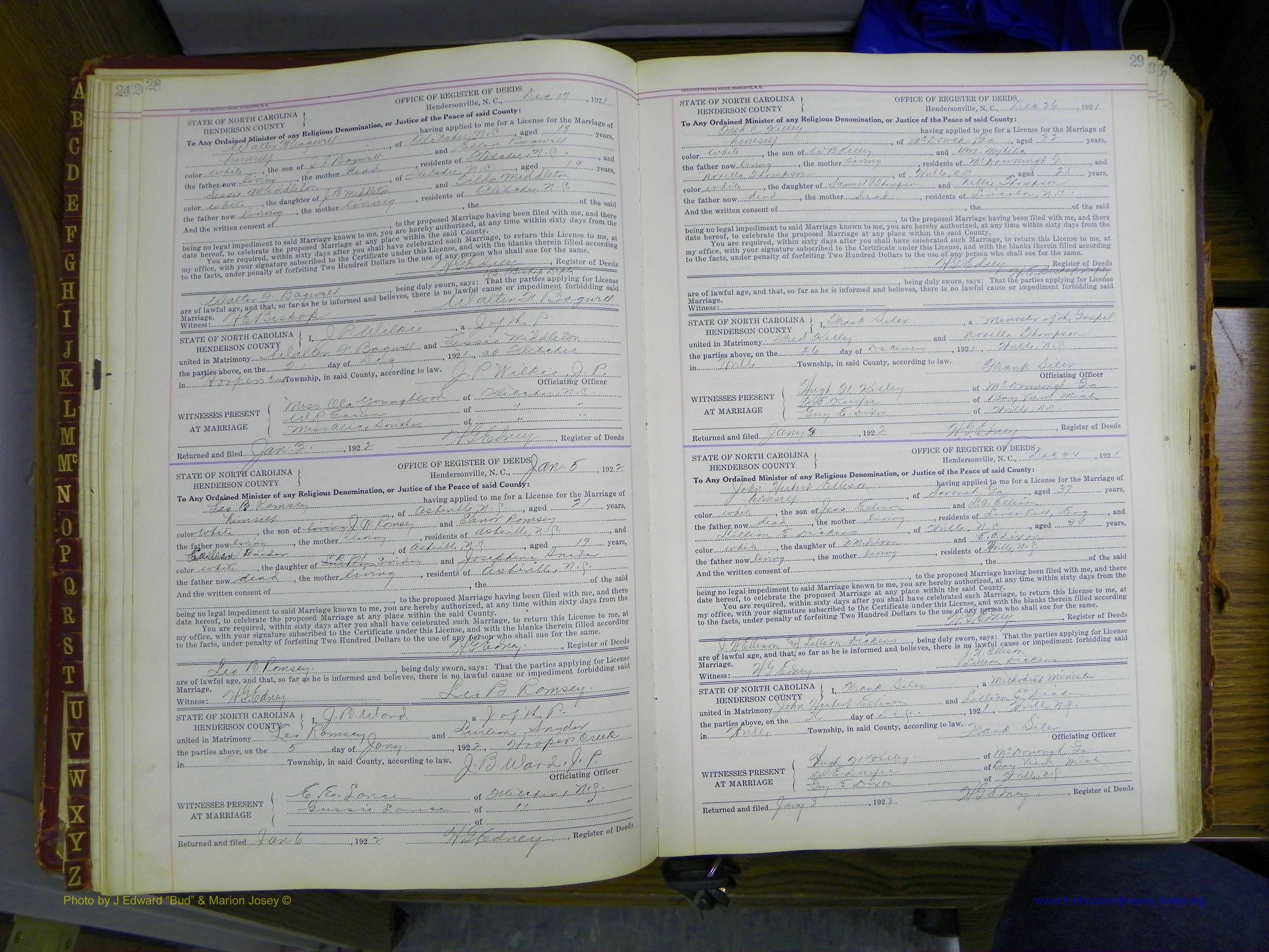 Henderson Co, NC, Marriages, 1921 - 1926, (064).JPG