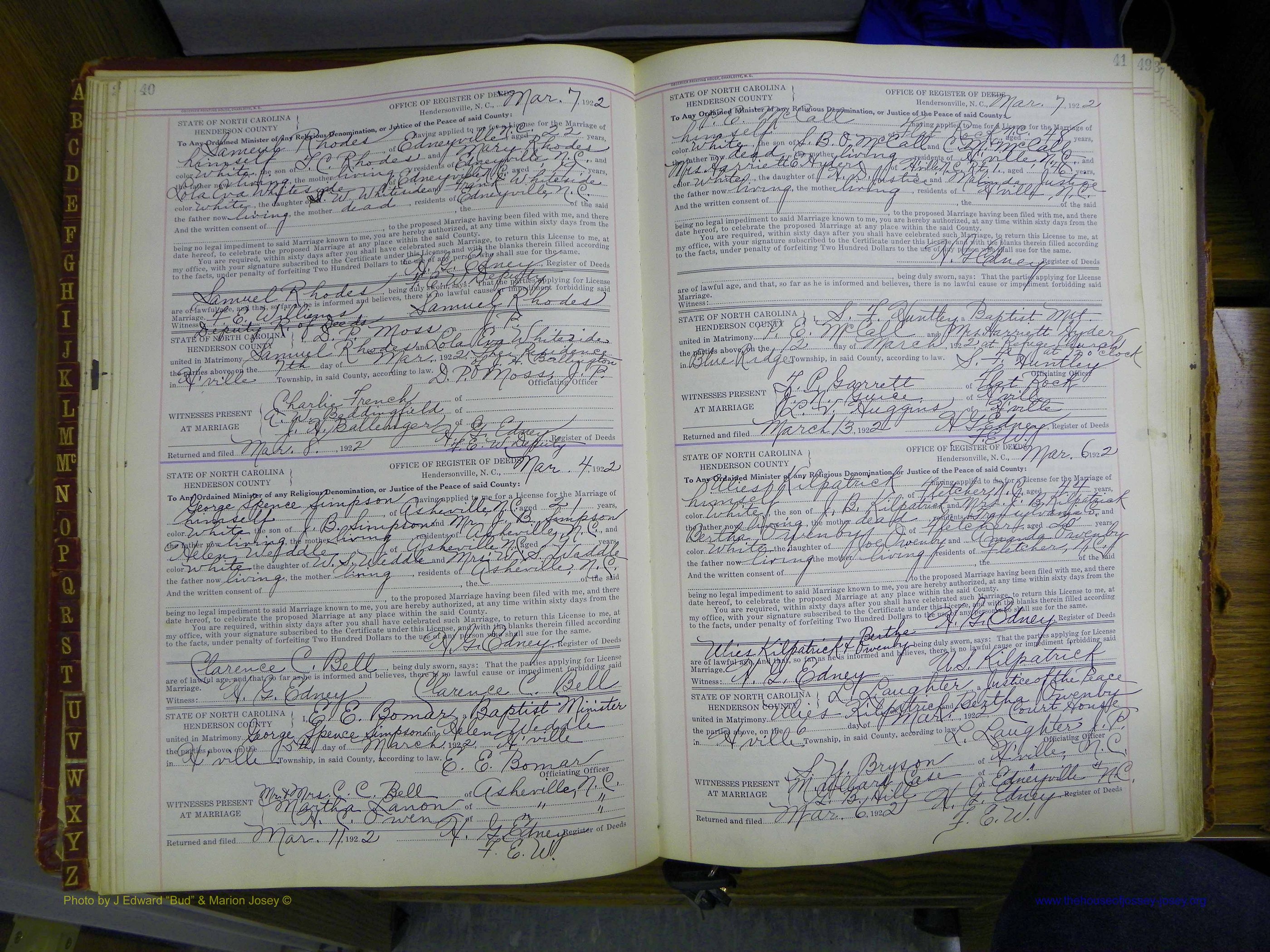 Henderson Co, NC, Marriages, 1921 - 1926, (070).JPG