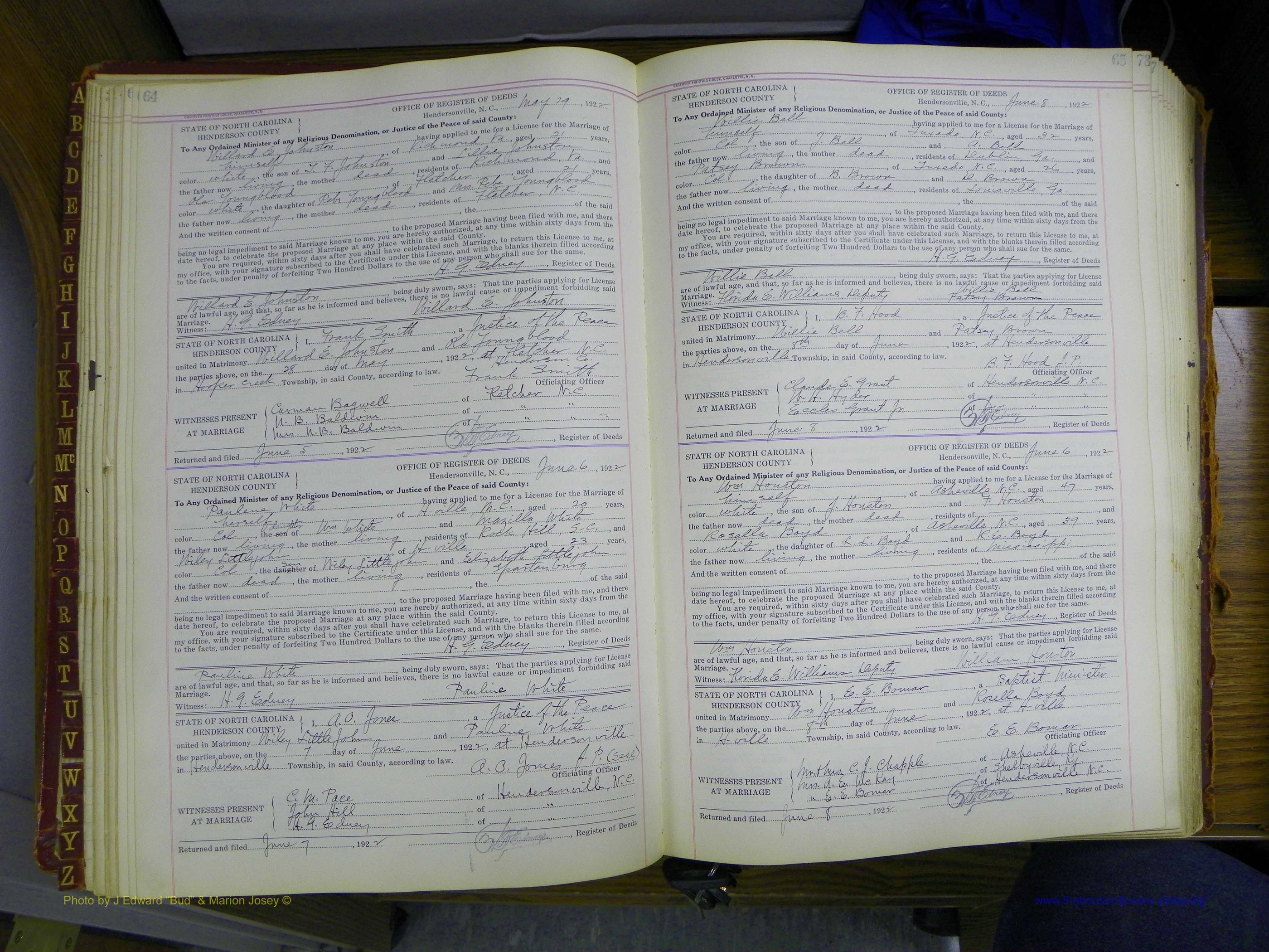 Henderson Co, NC, Marriages, 1921 - 1926, (082).JPG