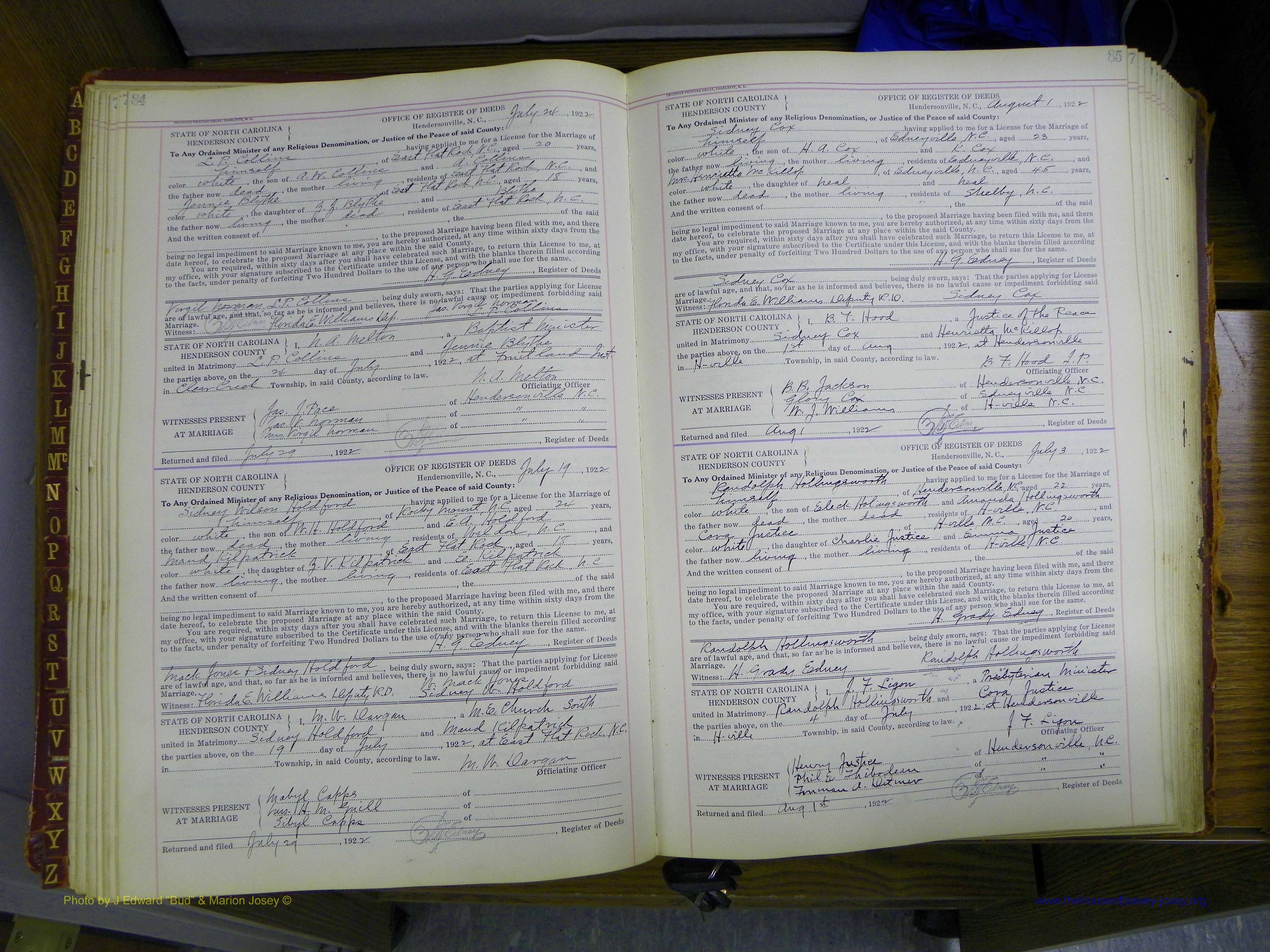 Henderson Co, NC, Marriages, 1921 - 1926, (093).JPG