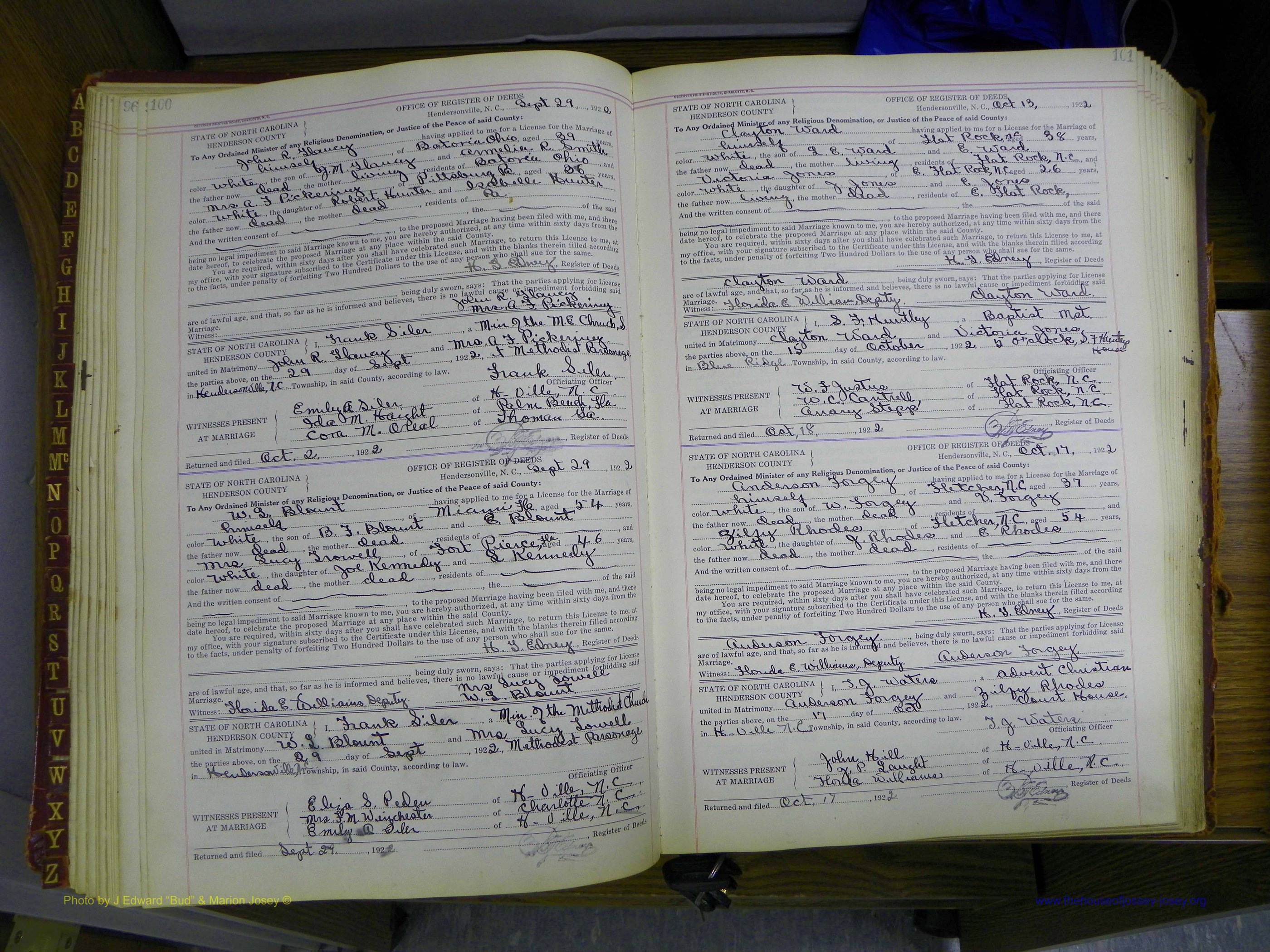 Henderson Co, NC, Marriages, 1921 - 1926, (101).JPG
