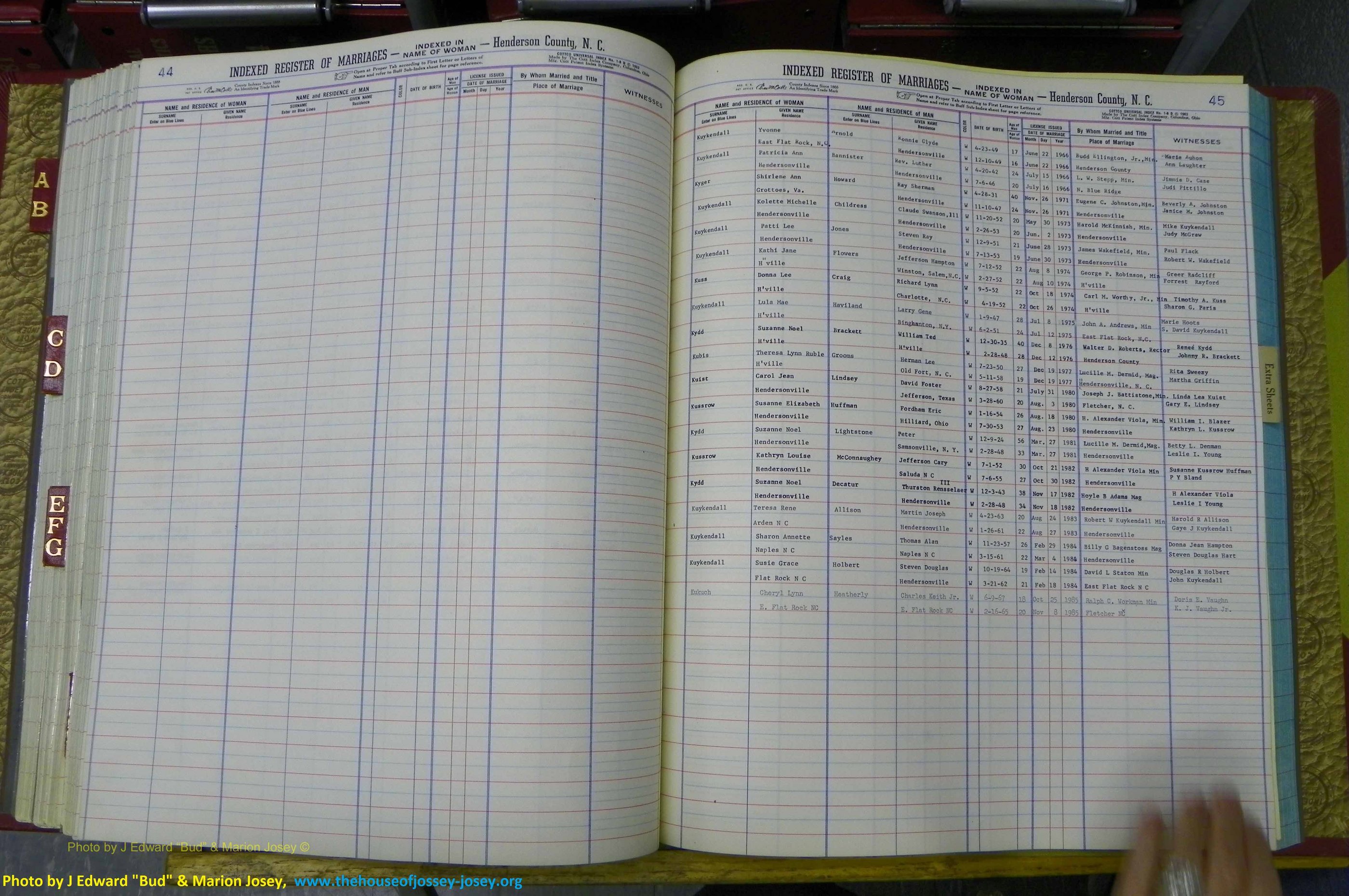 Henderson Co, NC, Marriages Female, A - K, 1964 to 1991, (159).JPG