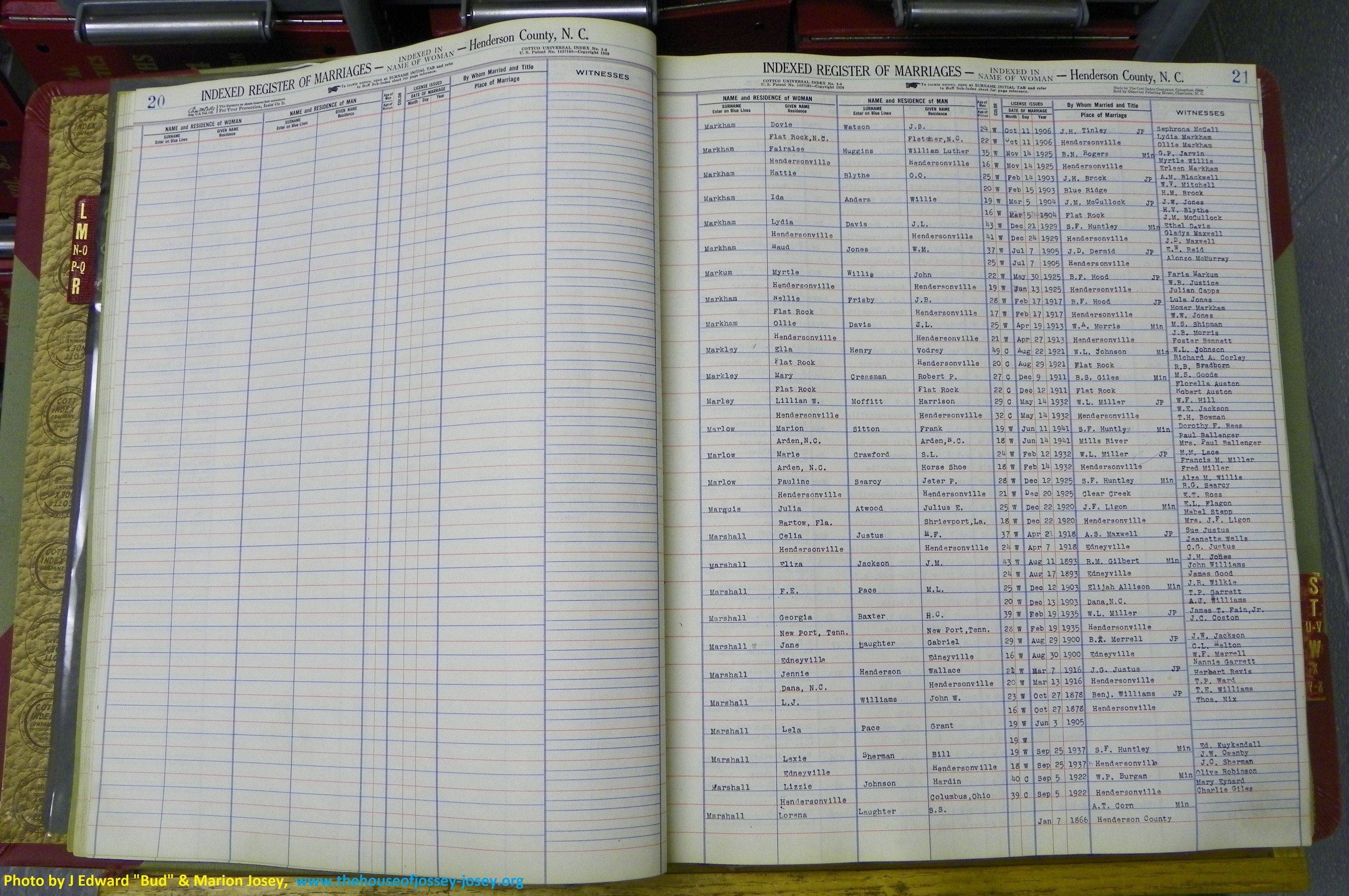 Henderson Co, NC, Marriages Female, L - Z, 1851 to 1963, (019).JPG