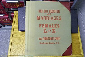 Henderson Co, NC, Marriages Female, L - Z, 1851 to 1963, (001).JPG