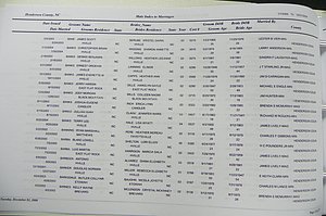 Henderson Co, NC, Marriages Male & Female, 2000 - 2004, (013).JPG