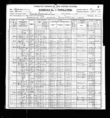 1900, Daniel Edward Josey, Monroe Co AL.jpg