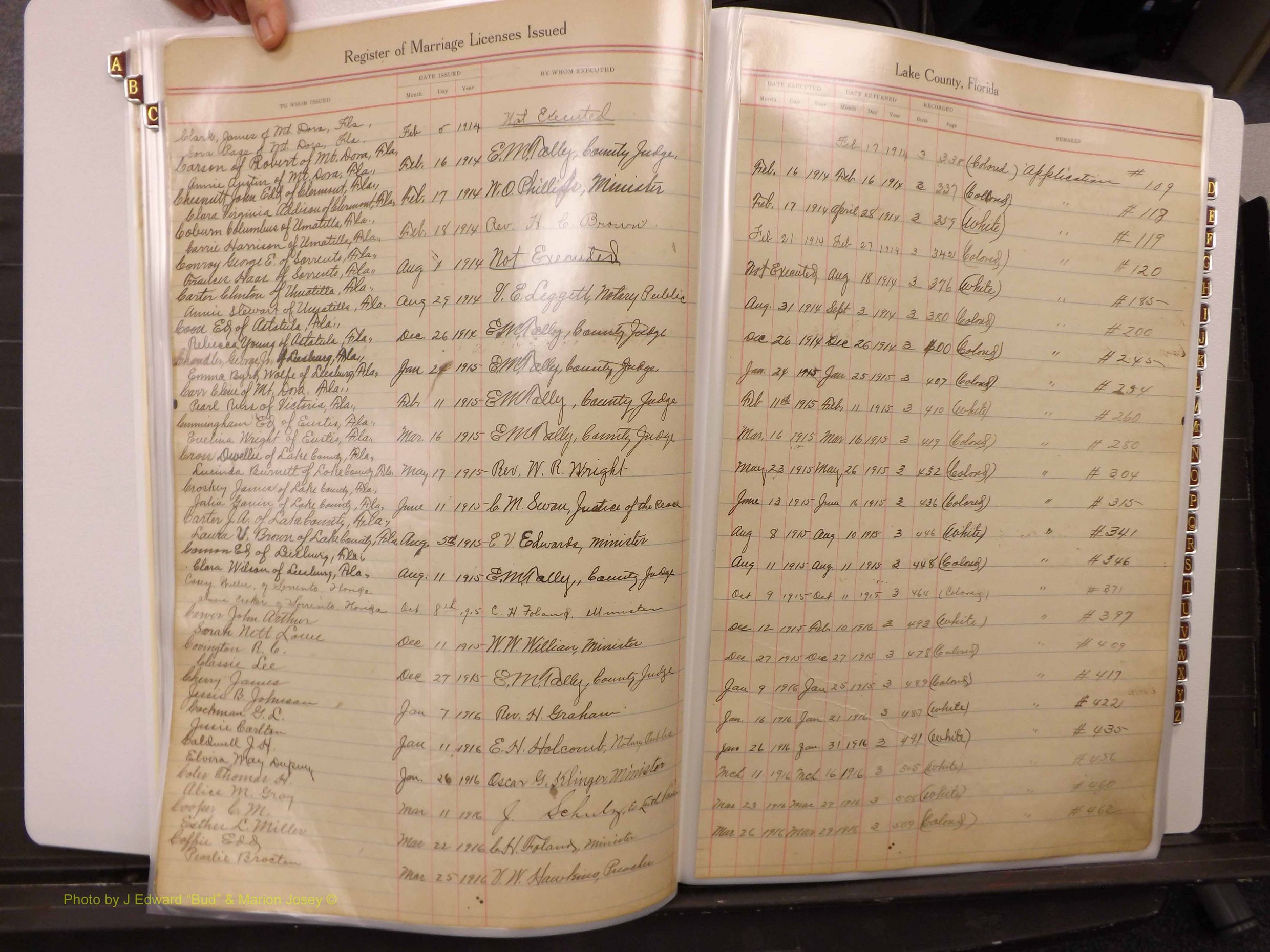 Lake Co, FL Marriage Book 1, 1912-1929 Index C2.JPG