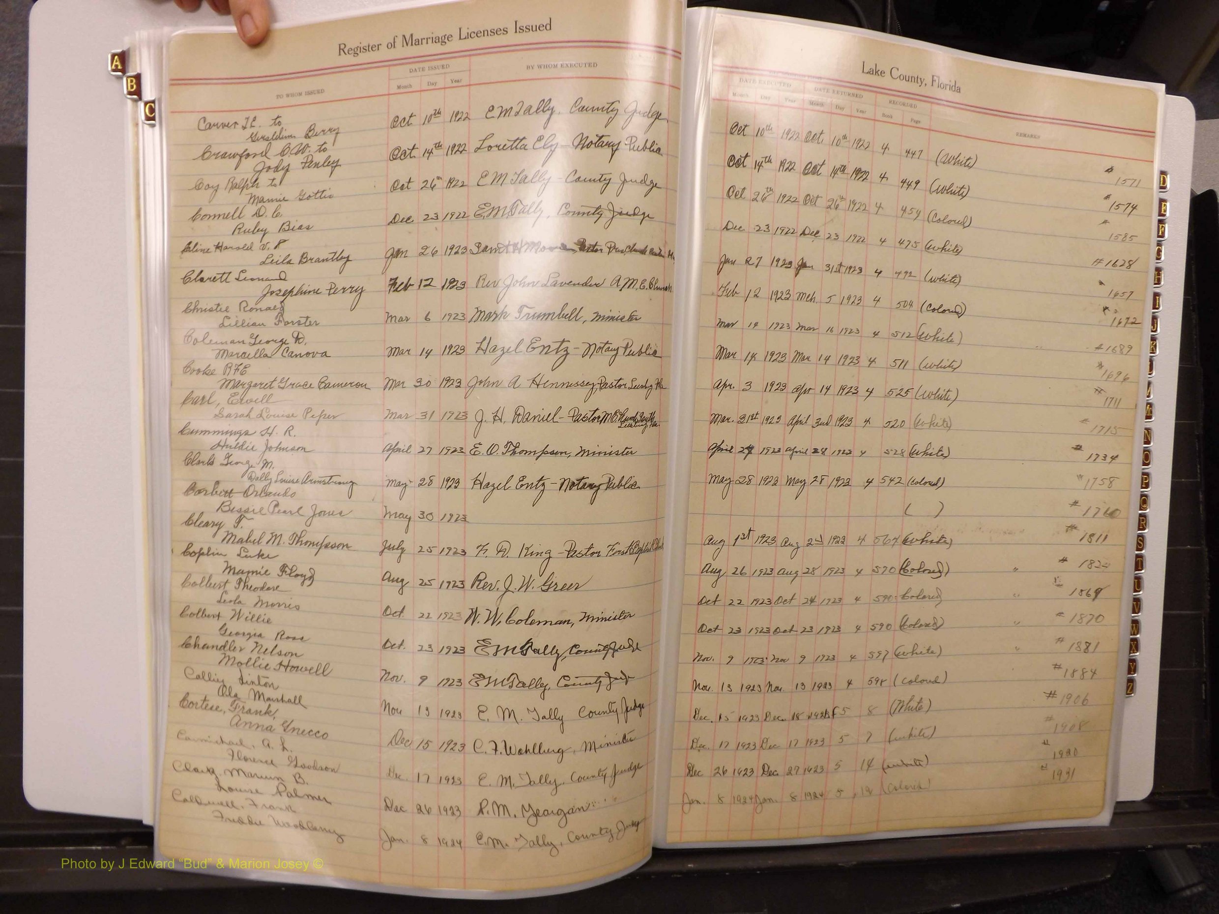 Lake Co, FL Marriage Book 1, 1912-1929 Index C6.JPG