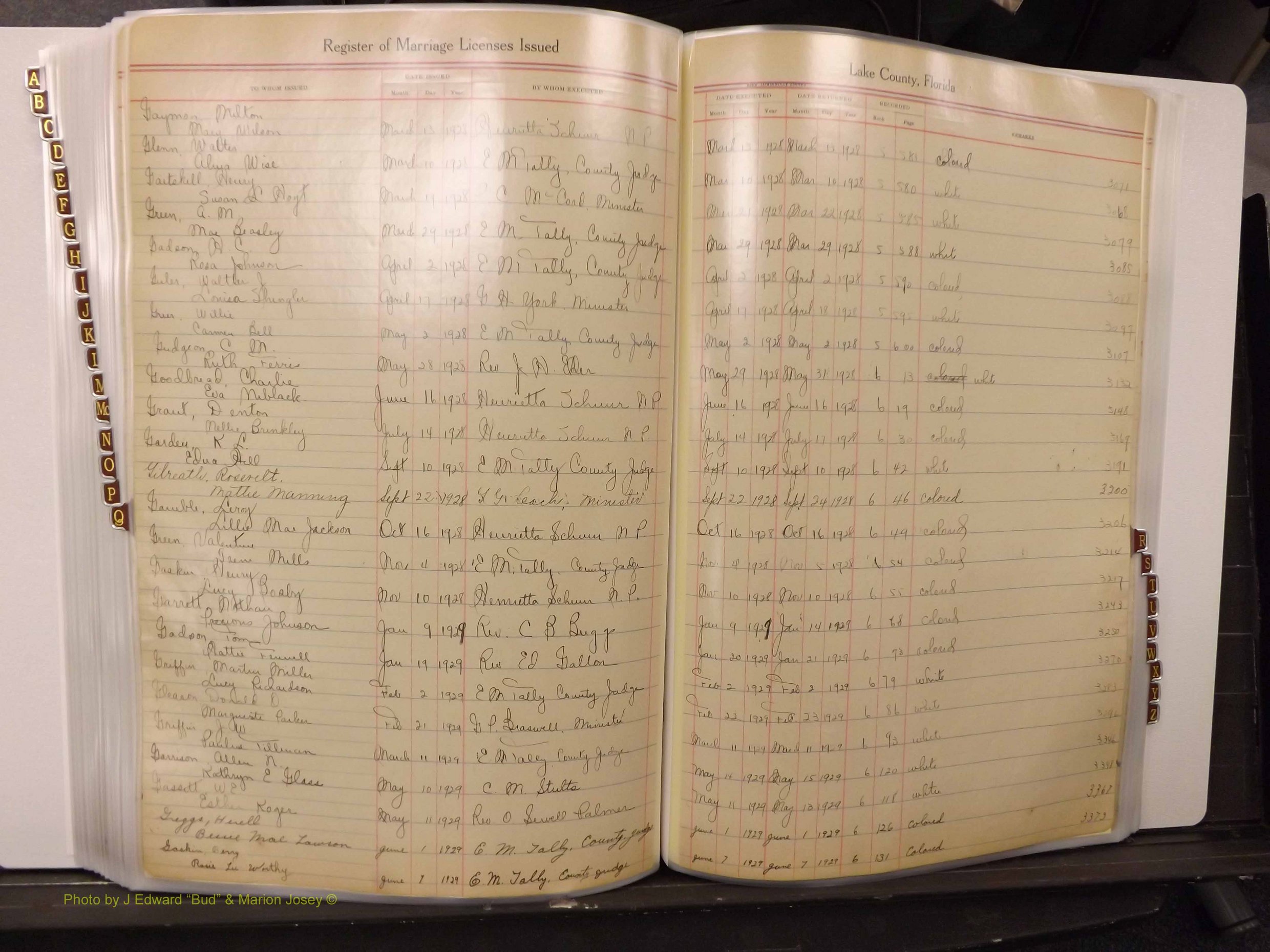 Lake Co, FL Marriage Book 1, 1912-1929 Index G11.JPG
