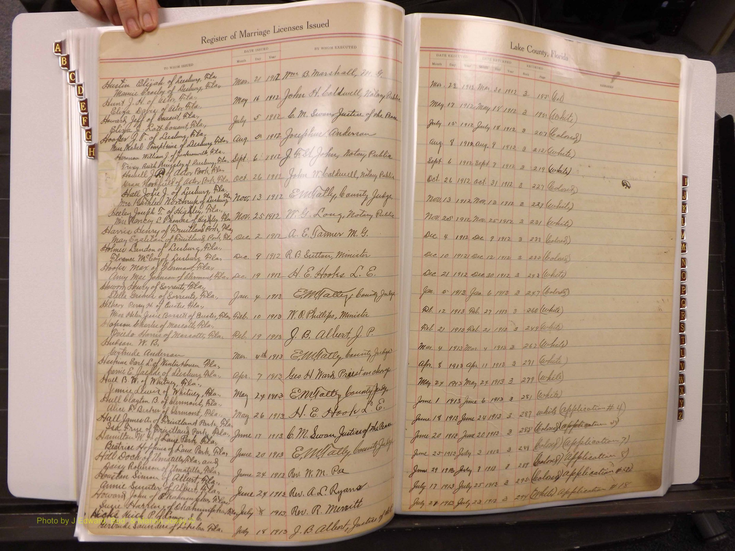 Lake Co, FL Marriage Book 1, 1912-1929 Index H1.JPG