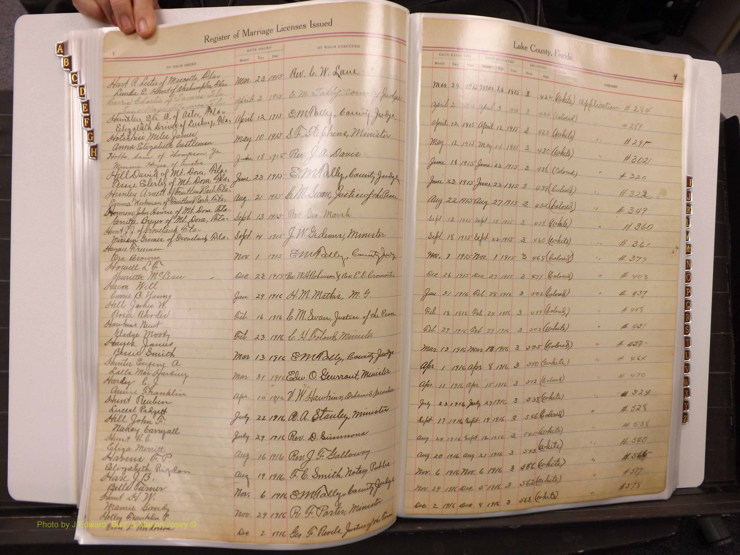 Lake Co, FL Marriage Book 1, 1912-1929 Index H3.JPG