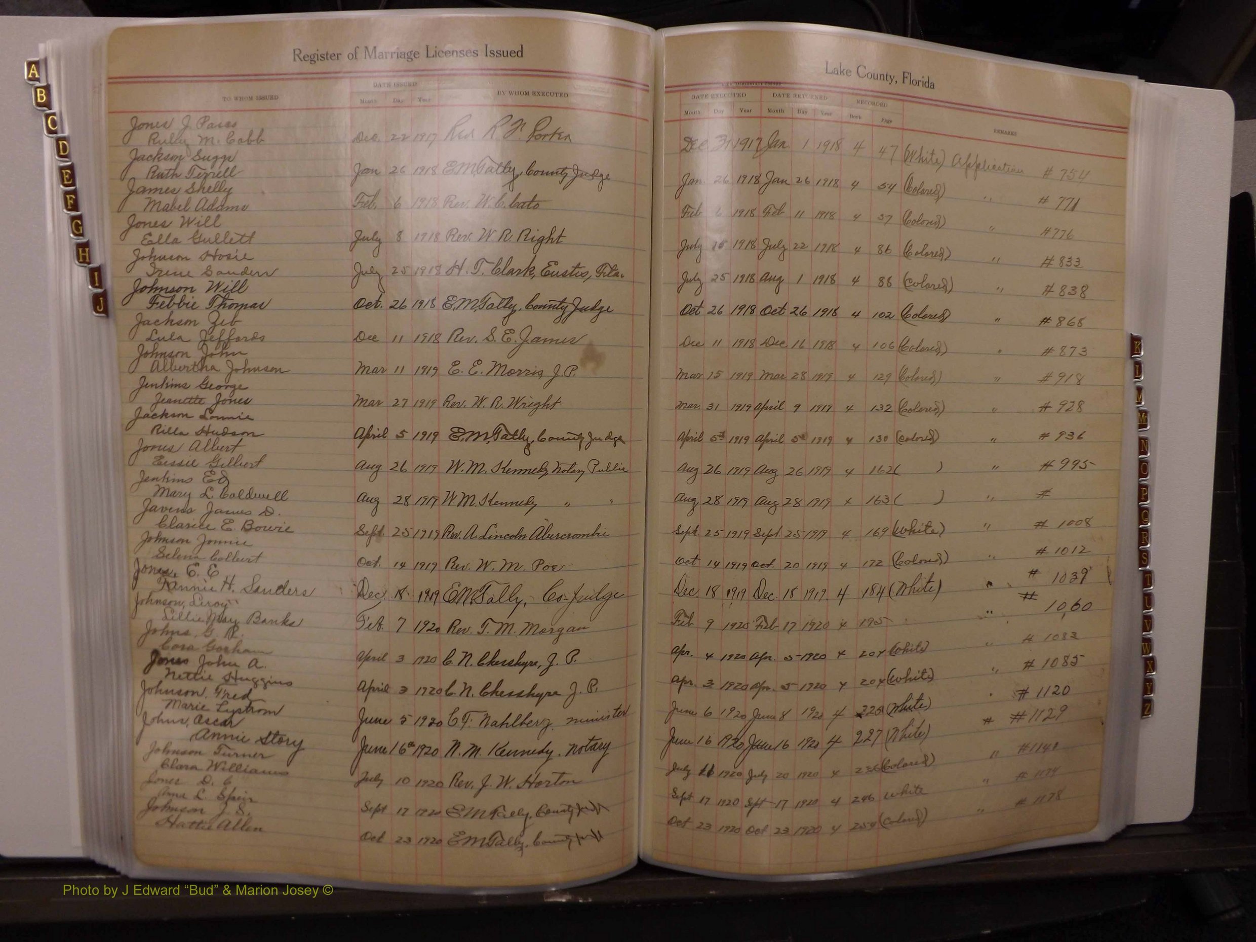 Lake Co, FL Marriage Book 1, 1912-1929 Index J3.JPG