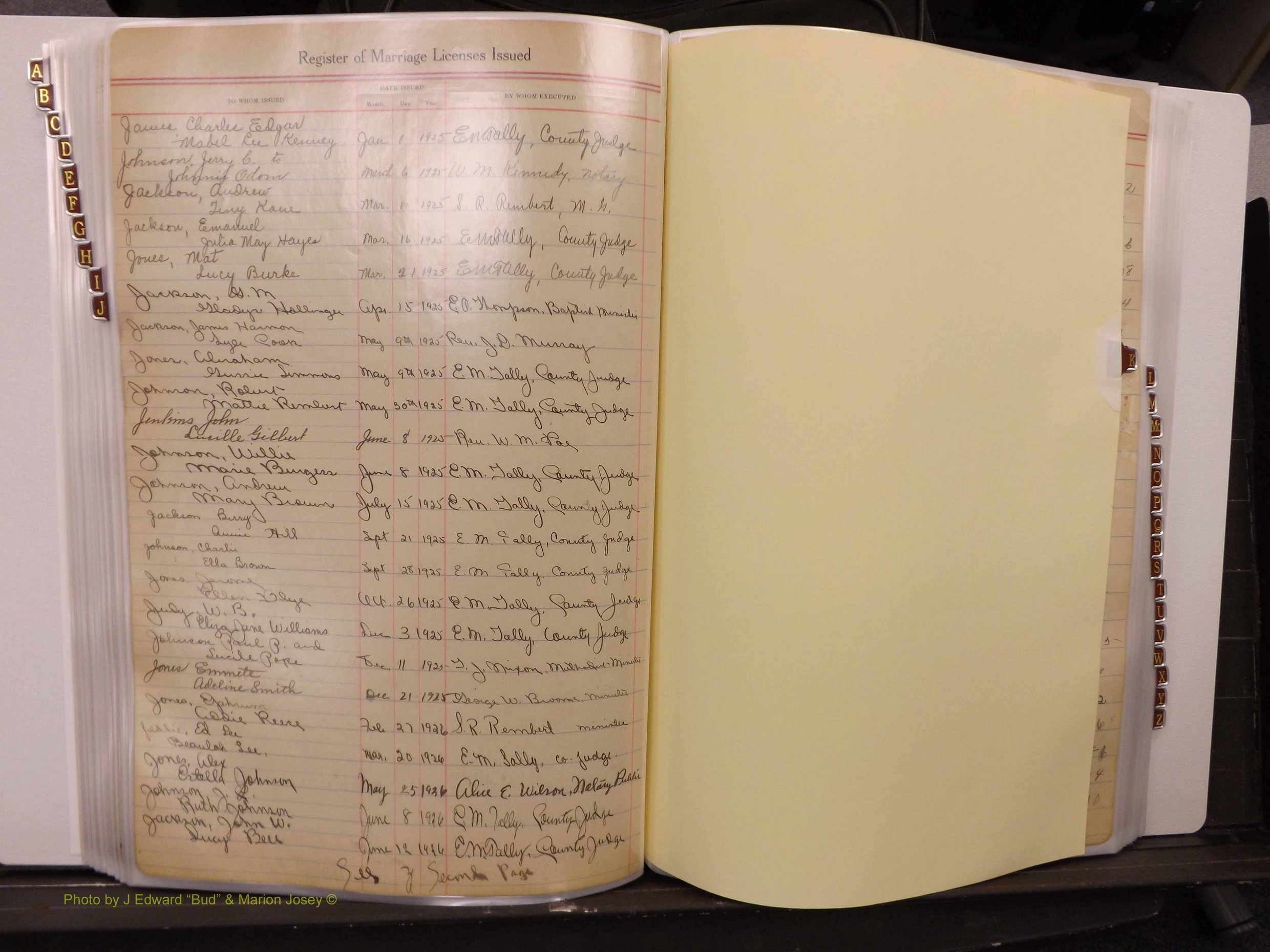 Lake Co, FL Marriage Book 1, 1912-1929 Index J6.JPG