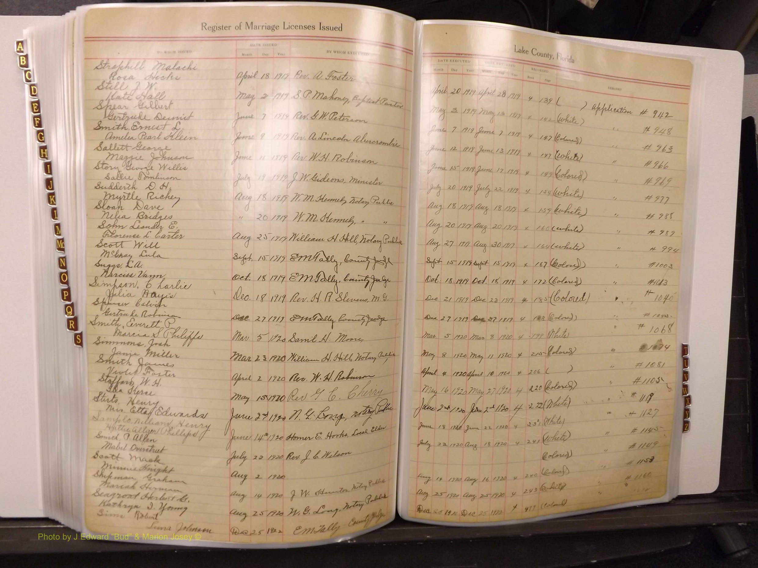 Lake Co, FL Marriage Book 1, 1912-1929 Index S6.JPG