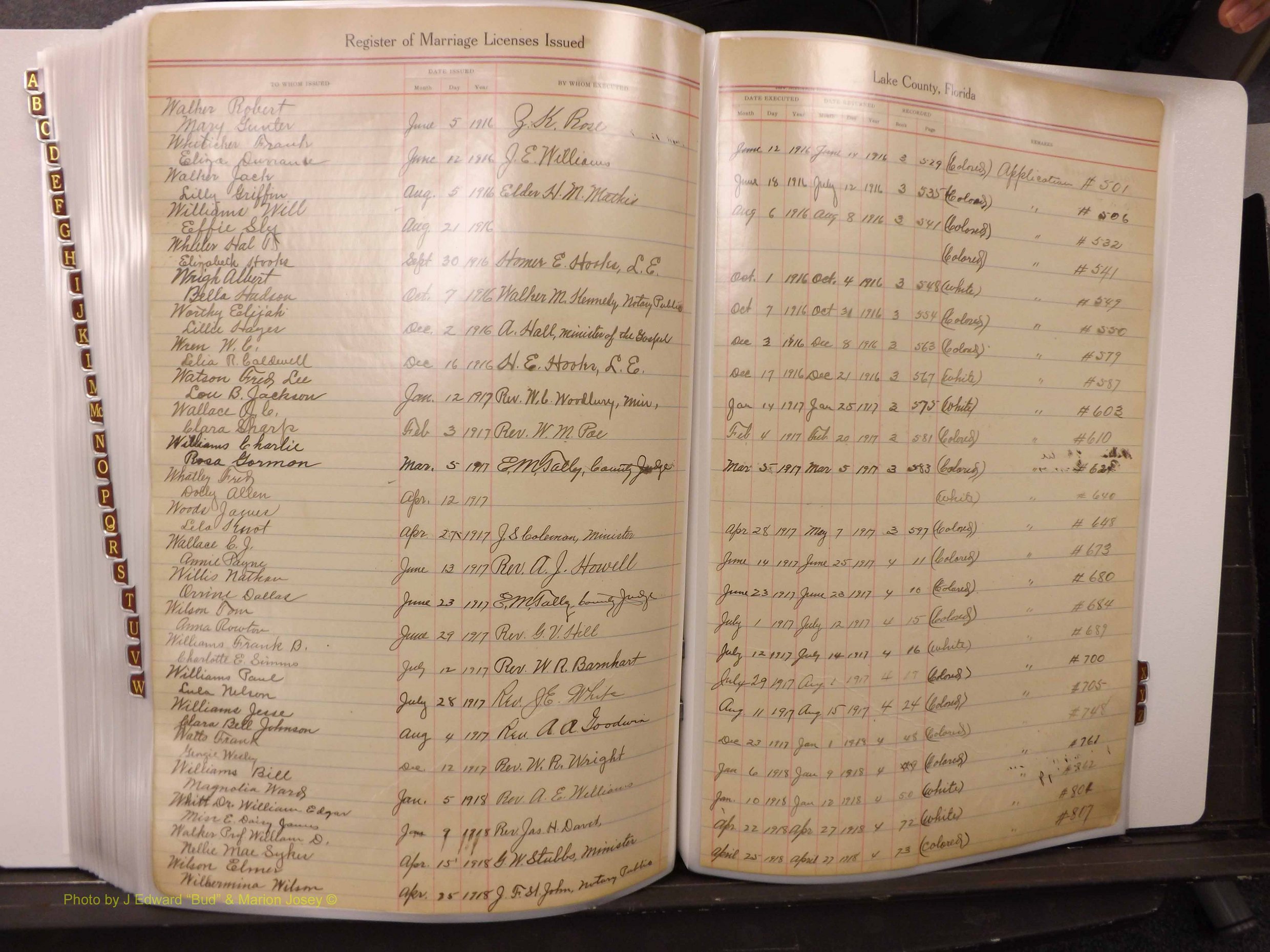 Lake Co, FL Marriage Book 1, 1912-1929 Index W4.JPG