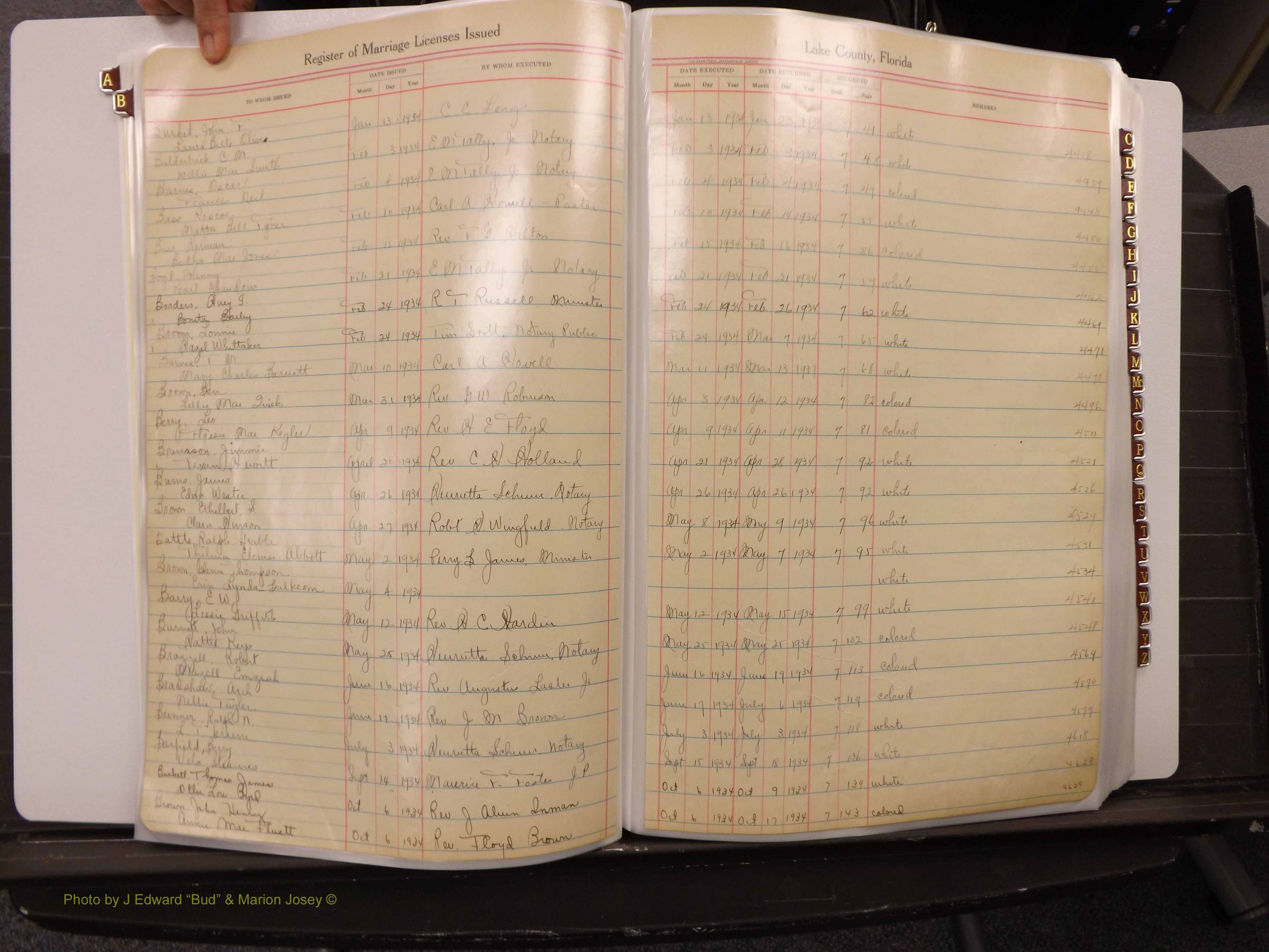Lake Co, FL Marriage Book 2, 1929-1944 Index B6.JPG