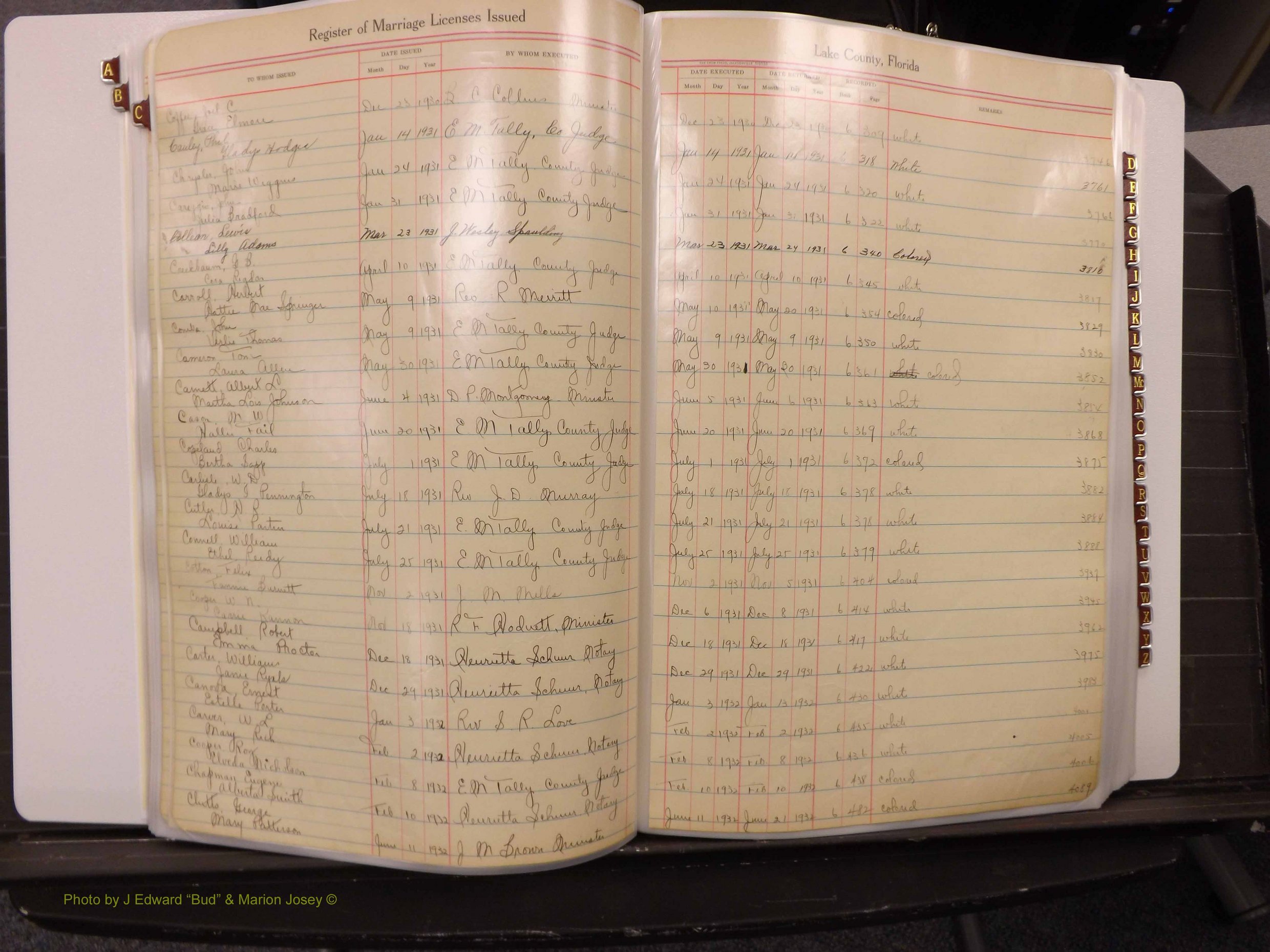 Lake Co, FL Marriage Book 2, 1929-1944 Index C2.JPG