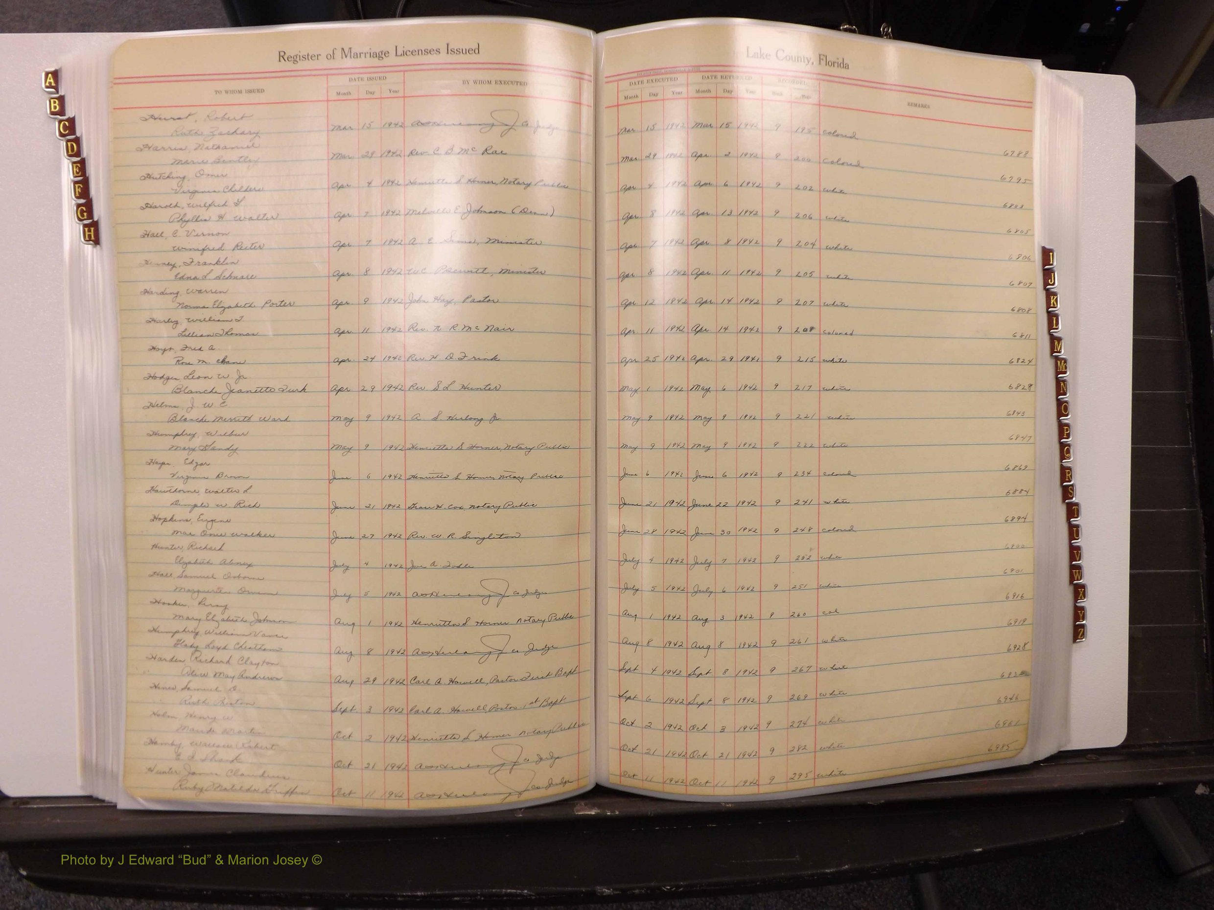 Lake Co, FL Marriage Book 2, 1929-1944 Index H14.JPG