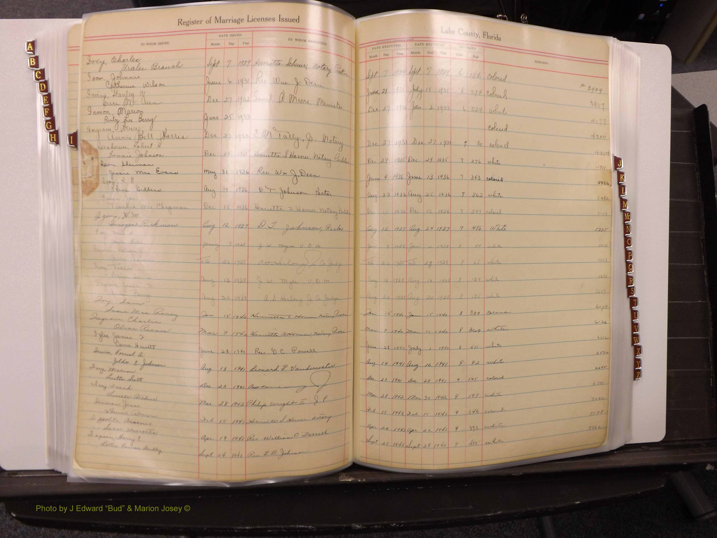 Lake Co, FL Marriage Book 2, 1929-1944 Index I1.JPG