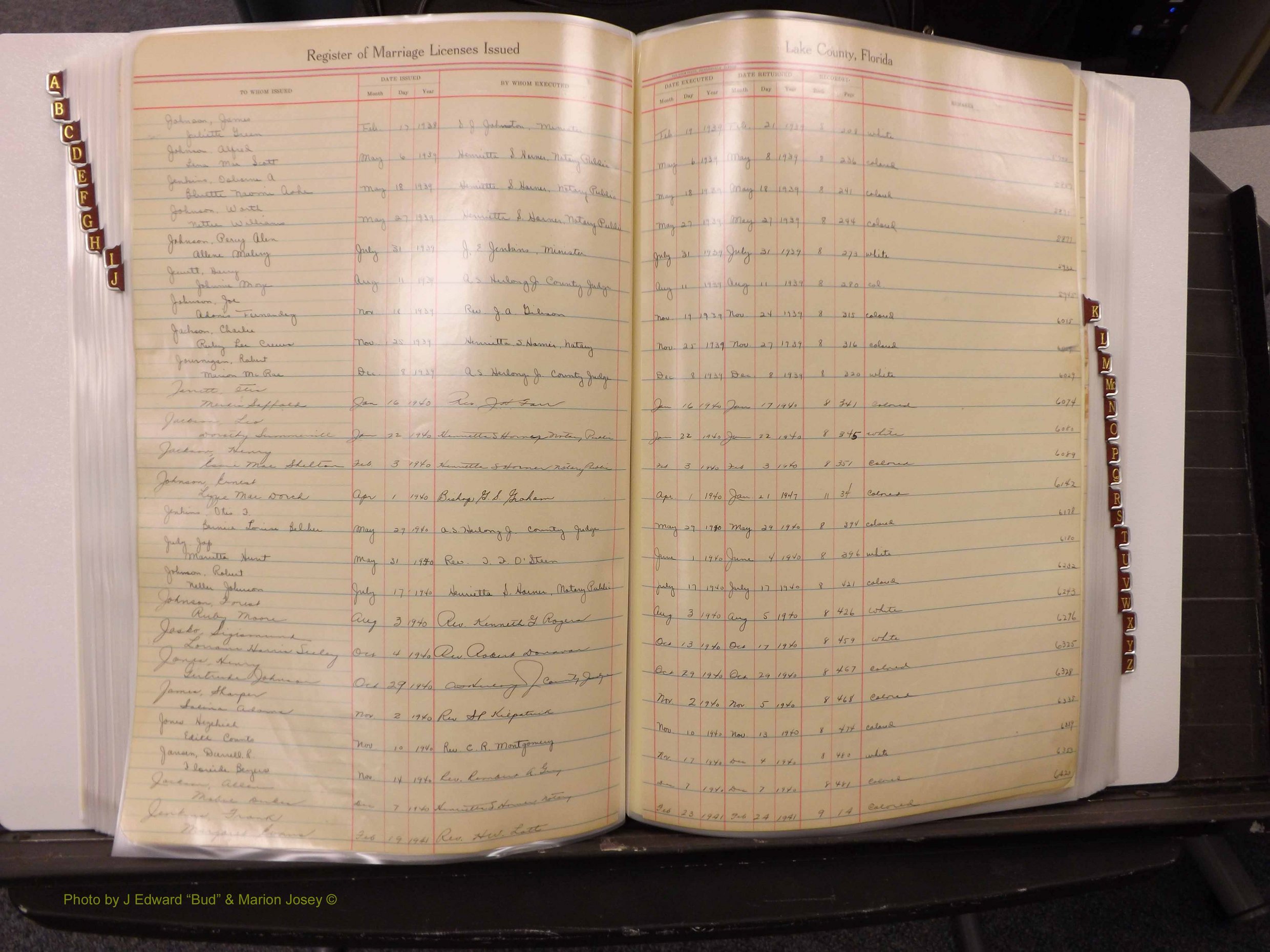 Lake Co, FL Marriage Book 2, 1929-1944 Index J5.JPG