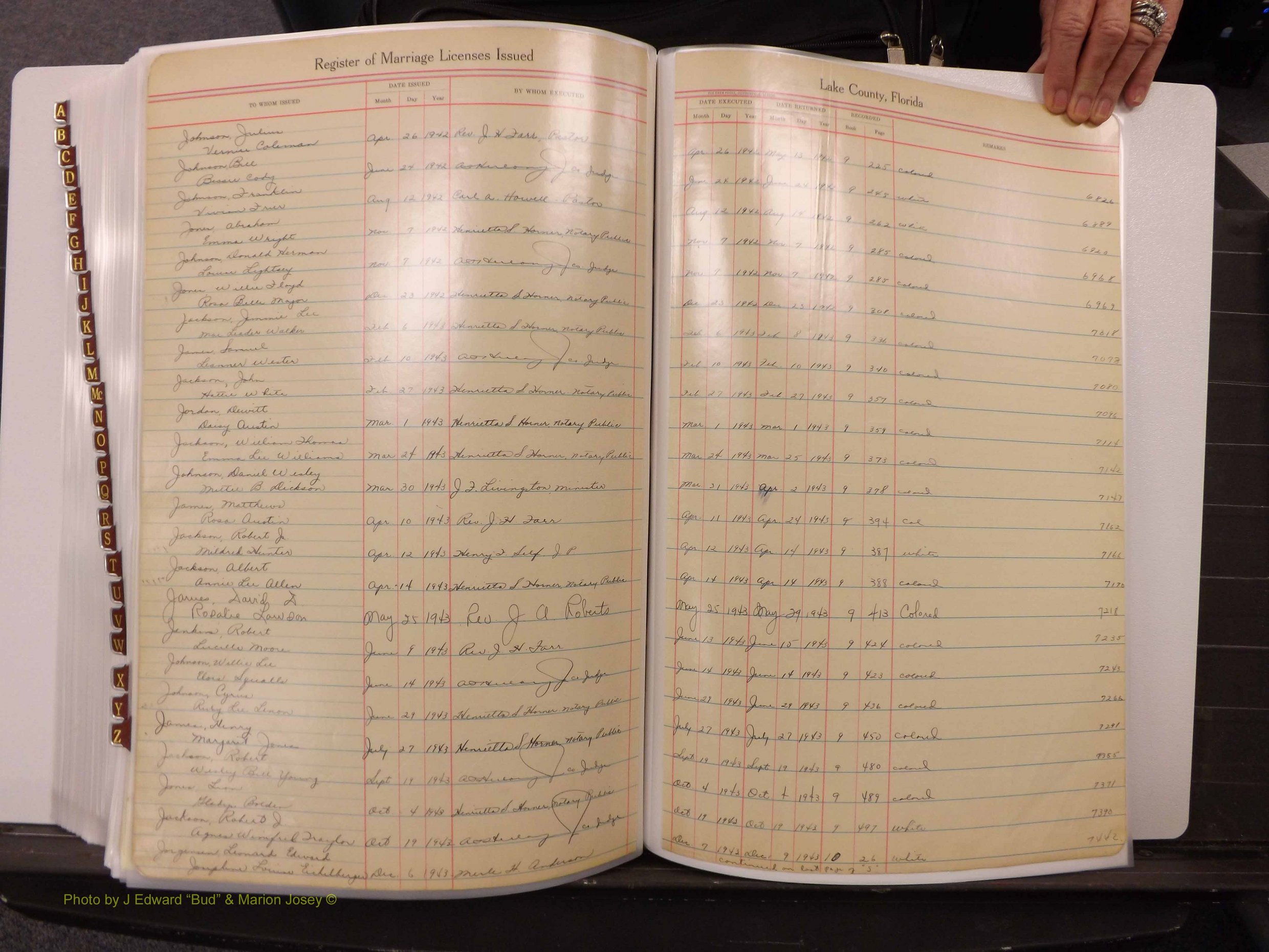 Lake Co, FL Marriage Book 2, 1929-1944 Index J8.JPG