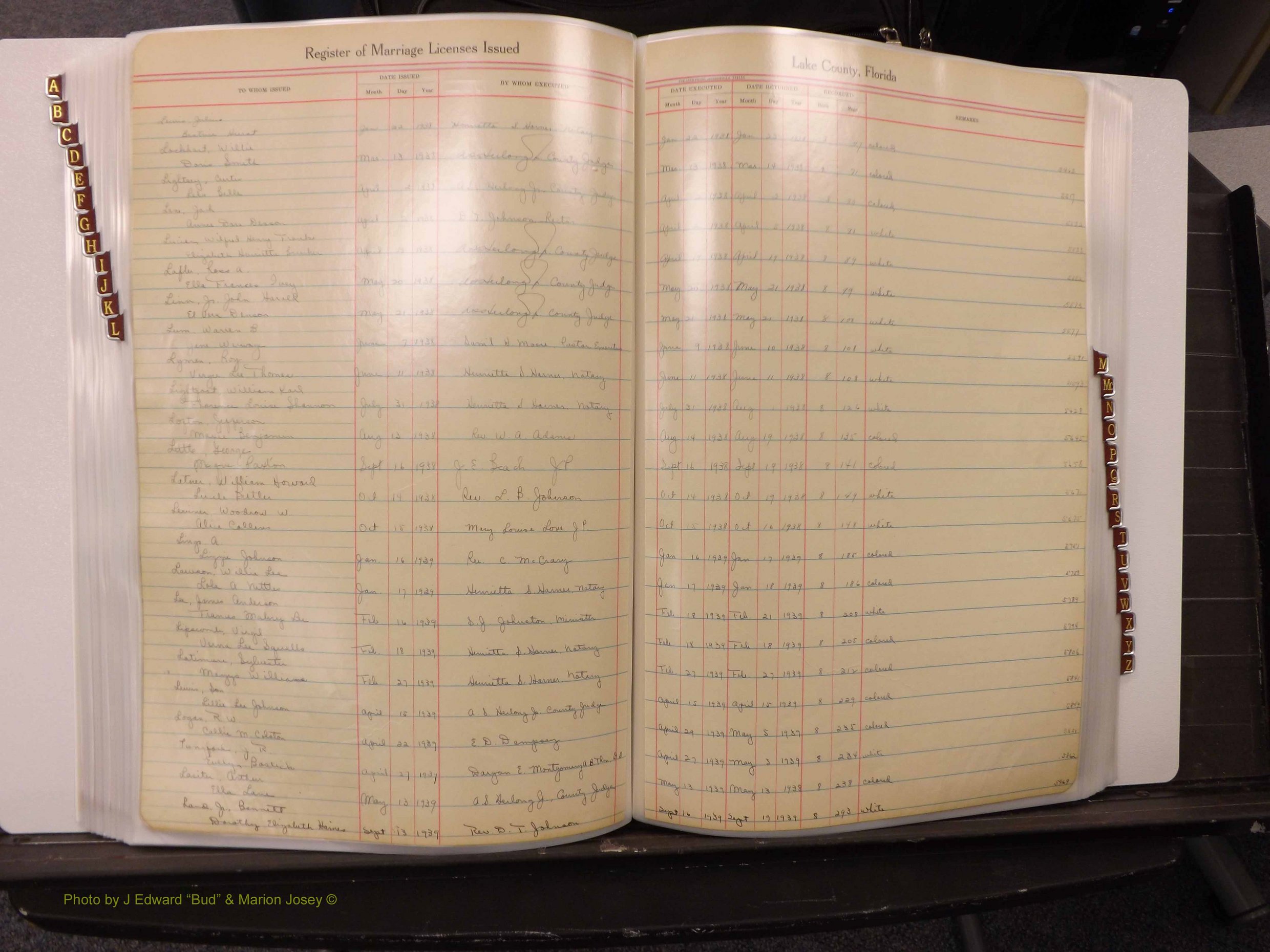 Lake Co, FL Marriage Book 2, 1929-1944 Index L5.JPG