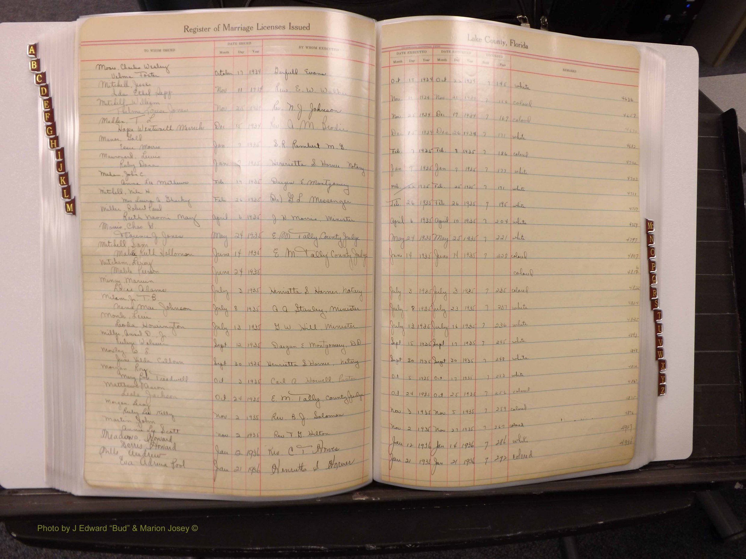 Lake Co, FL Marriage Book 2, 1929-1944 Index M4.JPG