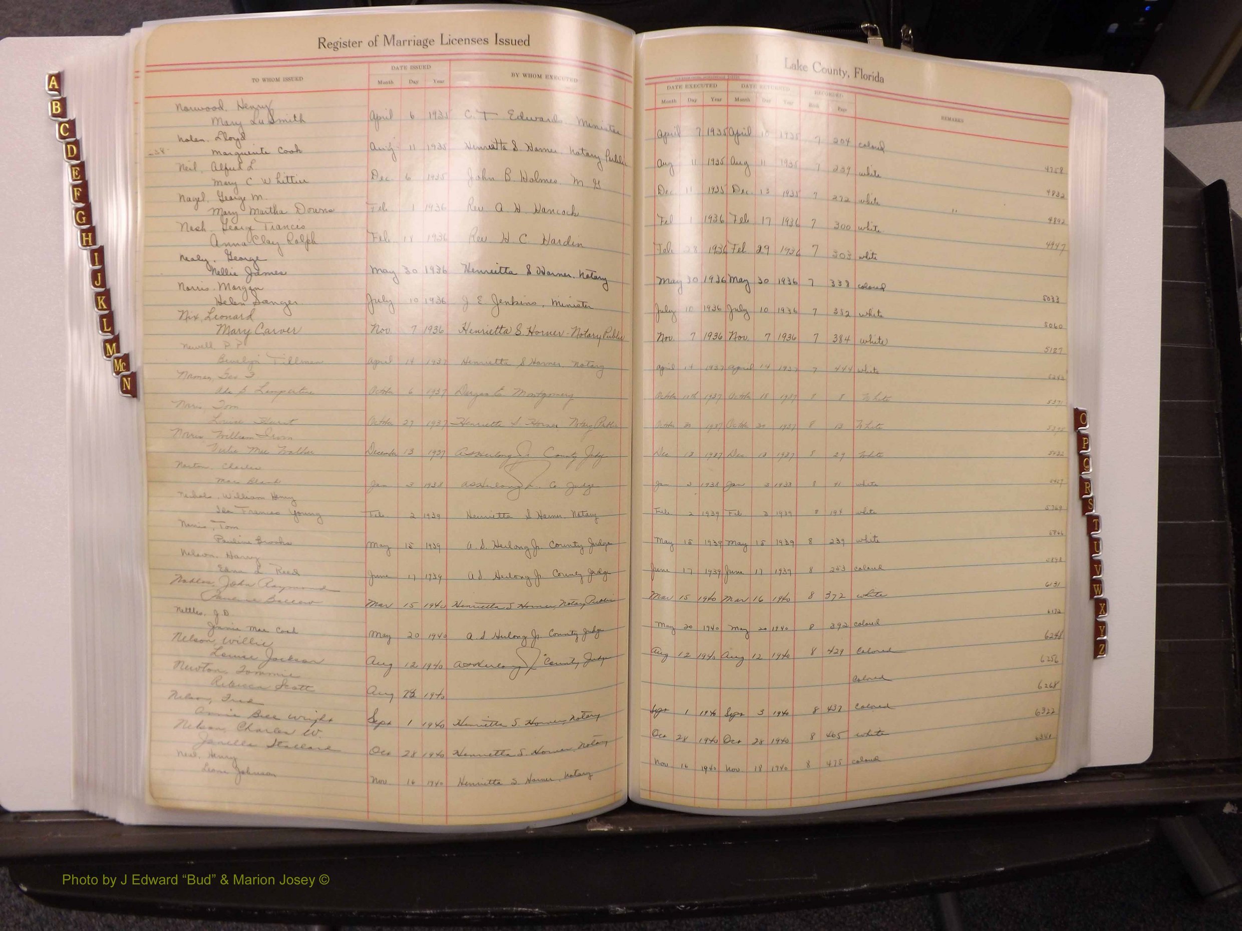 Lake Co, FL Marriage Book 2, 1929-1944 Index N2.JPG