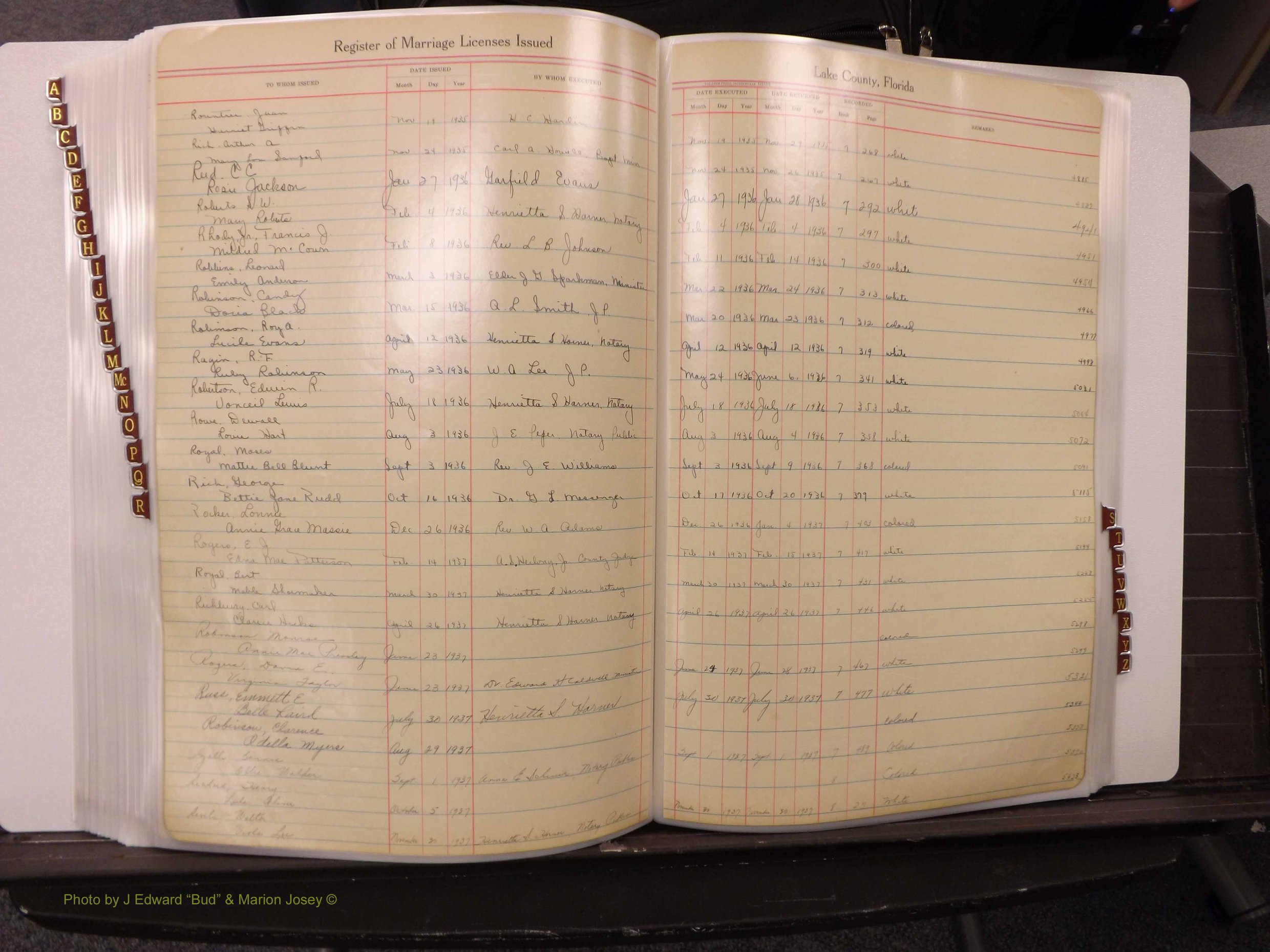 Lake Co, FL Marriage Book 2, 1929-1944 Index R4.JPG