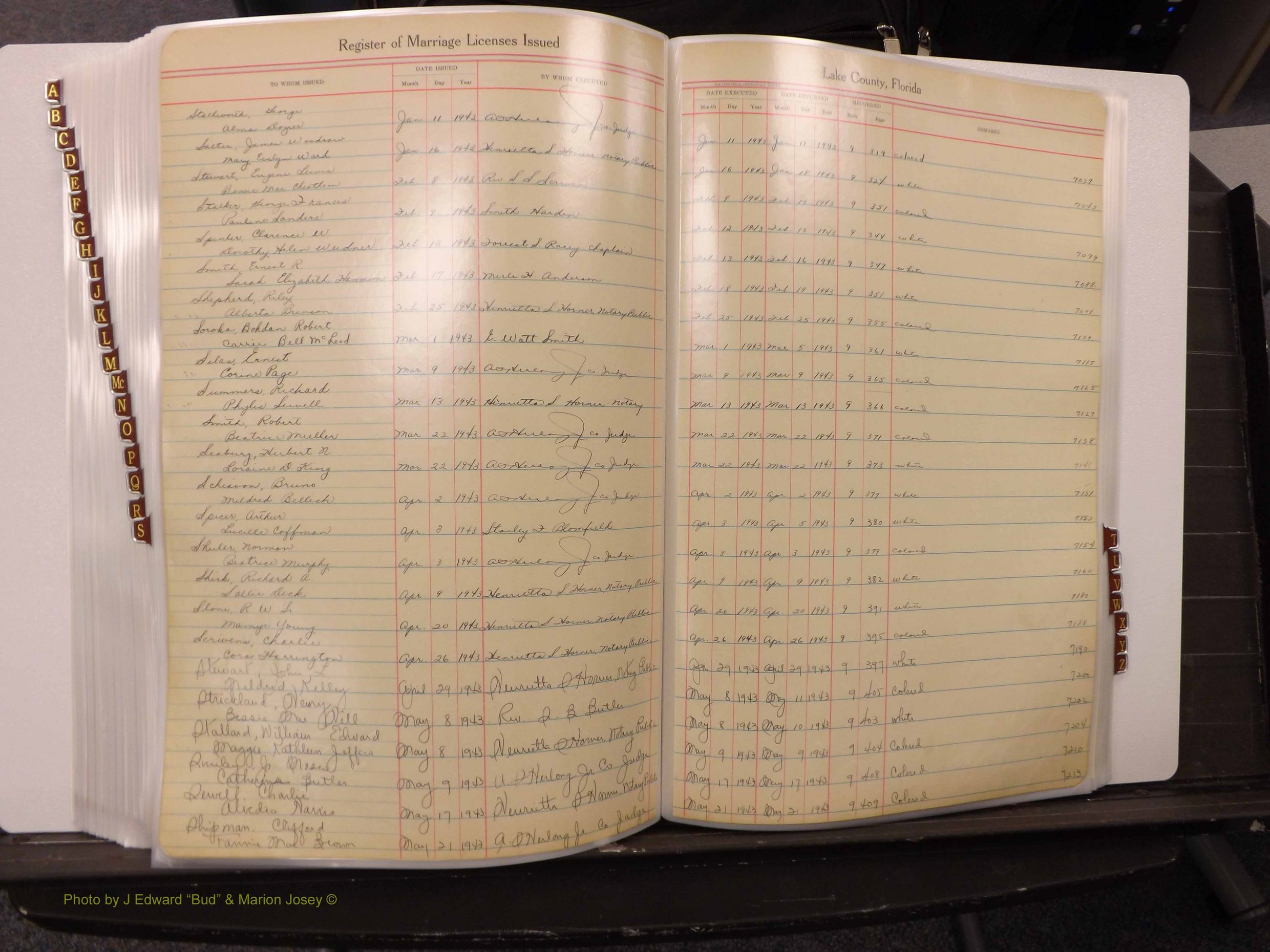 Lake Co, FL Marriage Book 2, 1929-1944 Index S15.JPG