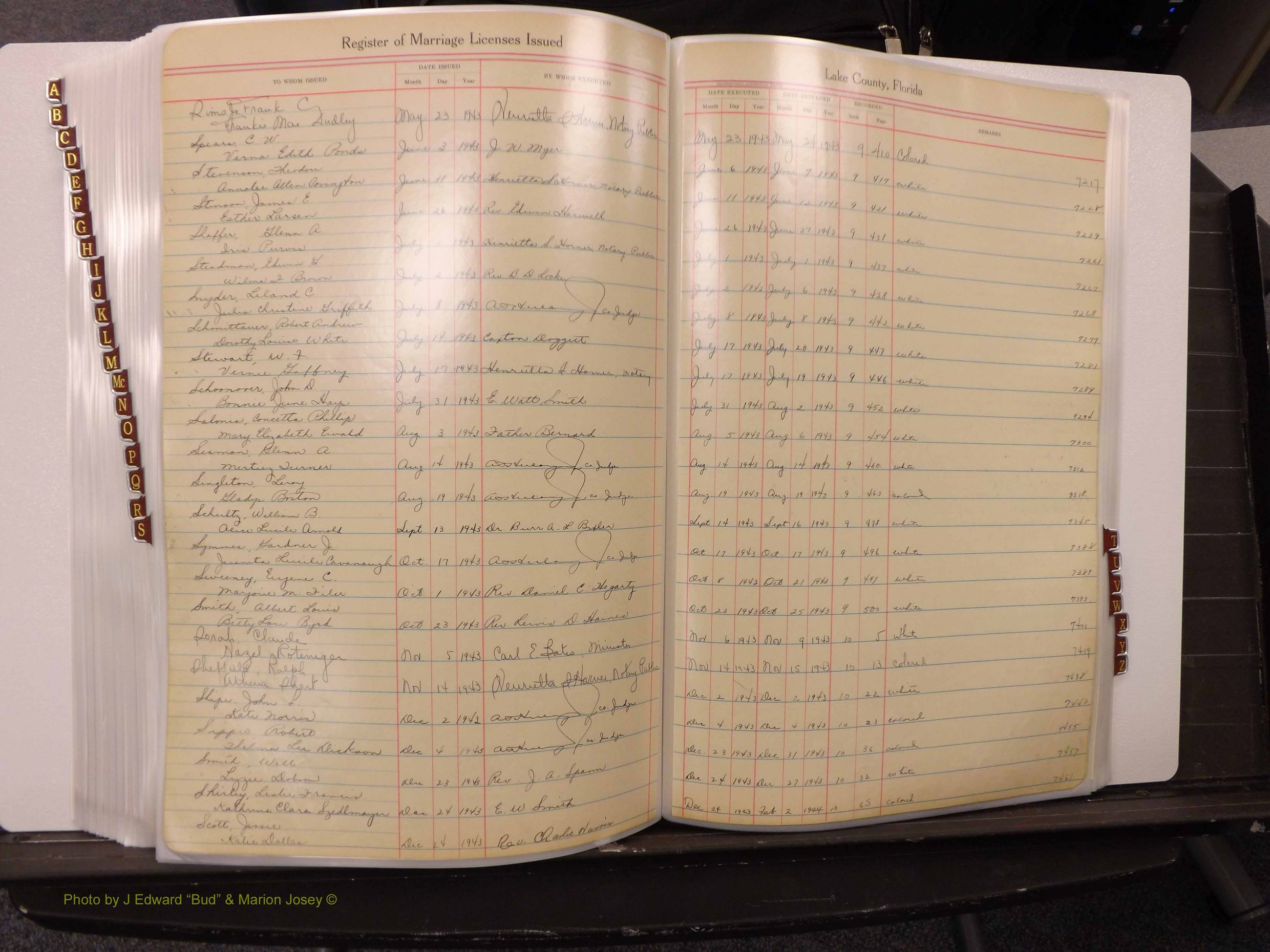 Lake Co, FL Marriage Book 2, 1929-1944 Index S16.JPG