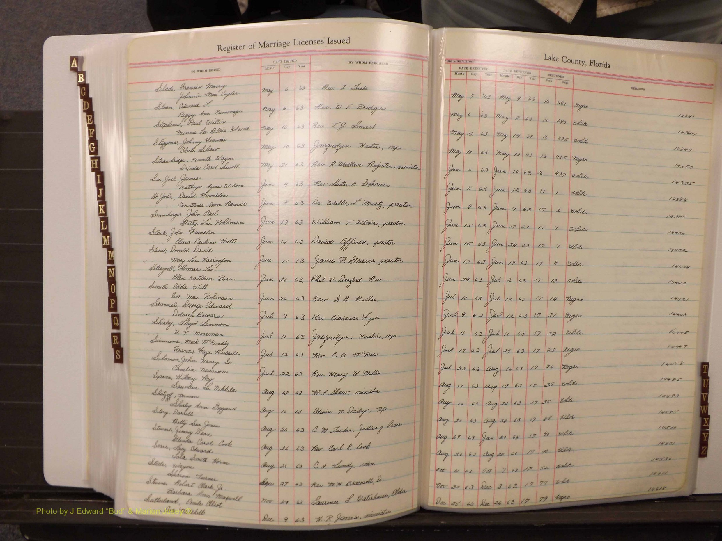 Lake Co, FL Marriage Book 4, 1959-1964 Index S9.JPG