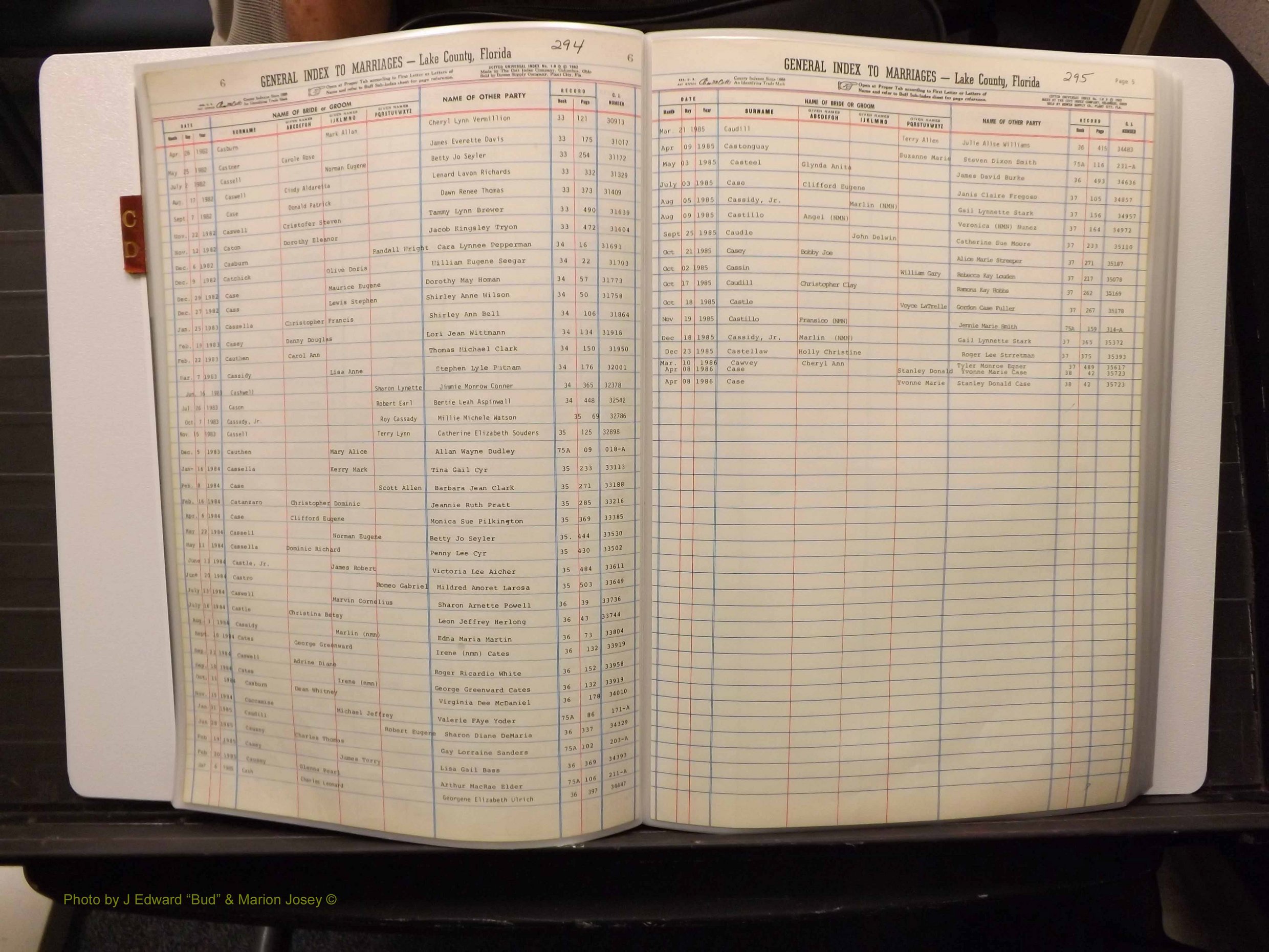 Lake Co, FL Marriage Index C-D, 1889-1986 (118).JPG