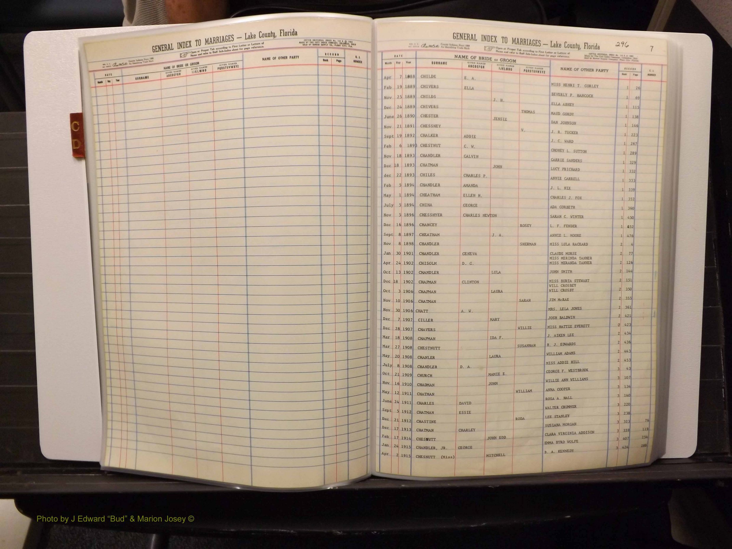 Lake Co, FL Marriage Index C-D, 1889-1986 (119).JPG