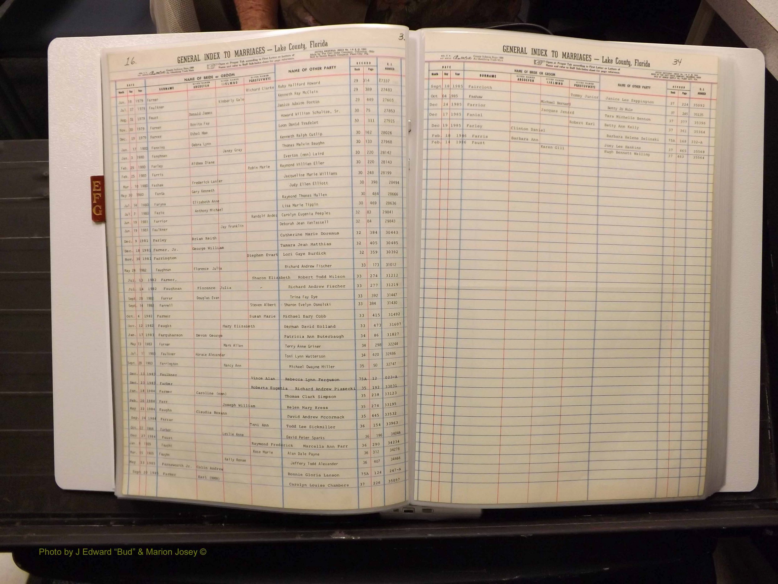 Lake Co, FL Marriage Index E-F-G, 1889-1986 (120).JPG