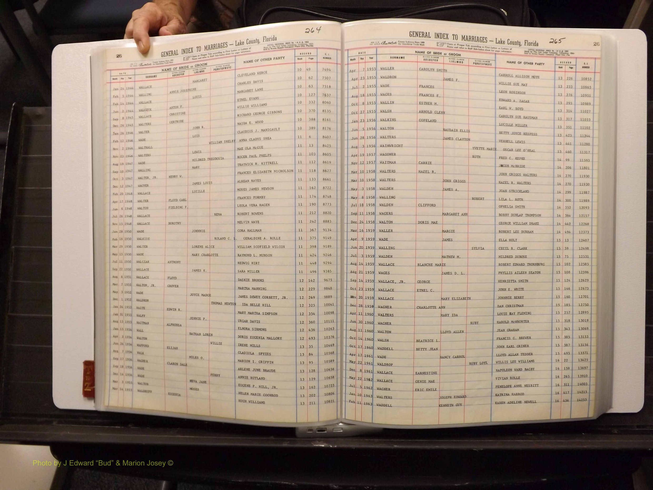 Lake Co, FL Marriage Index T-Z, 1889-1986 (138).JPG