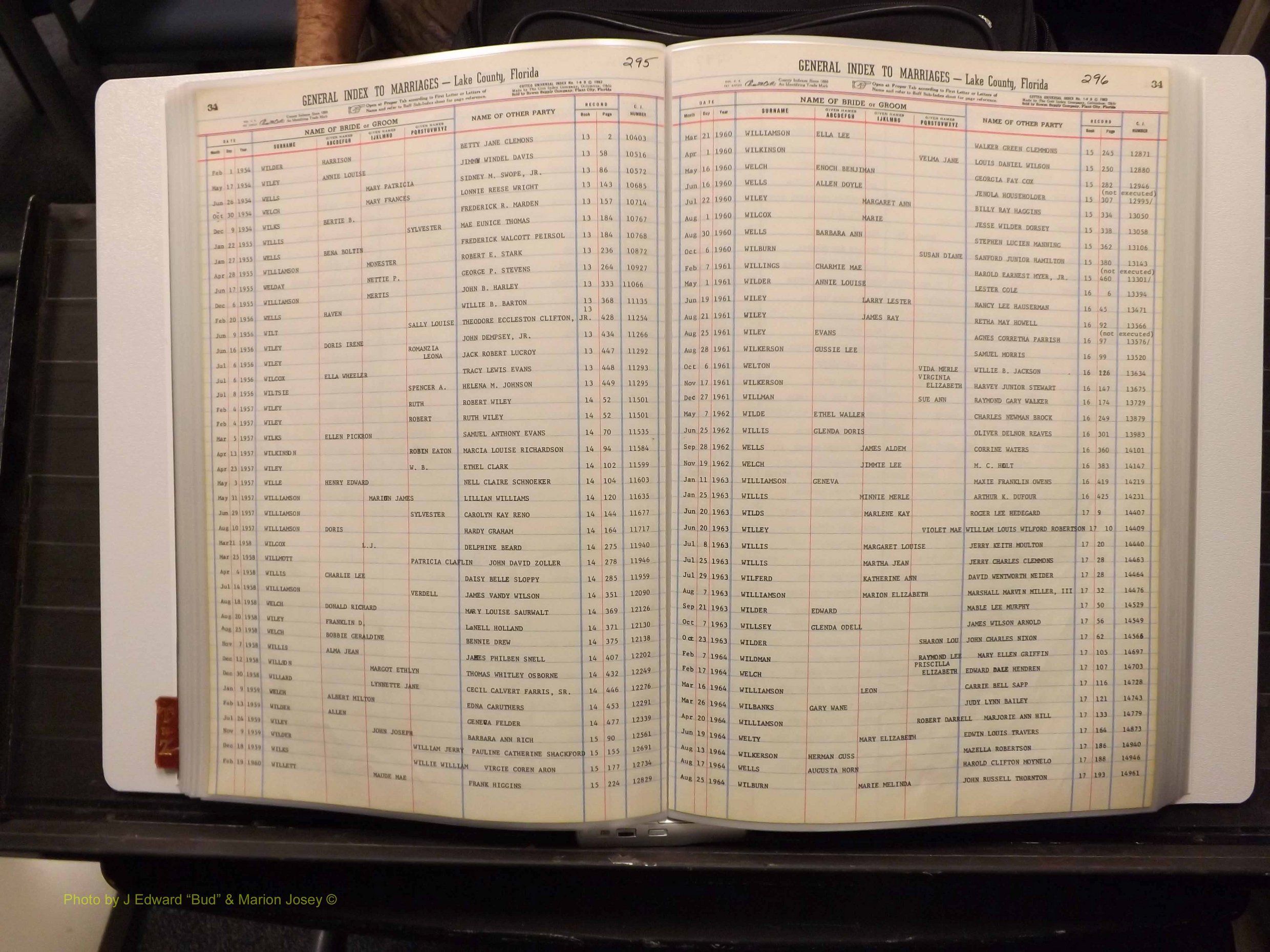 Lake Co, FL Marriage Index T-Z, 1889-1986 (155).JPG