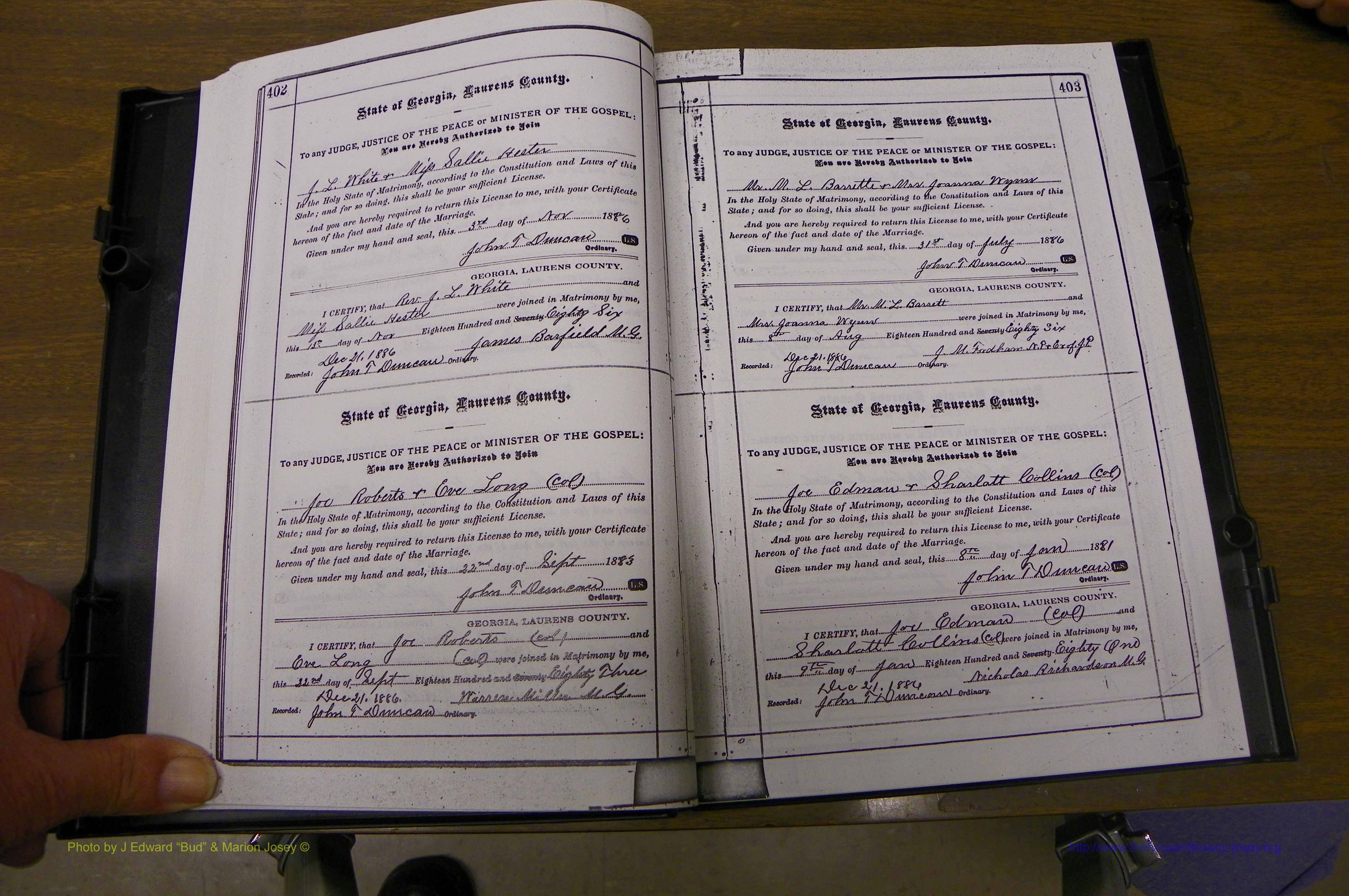 Laurens Co, GA, Marriages 1879 - 1886, P 402-403.JPG