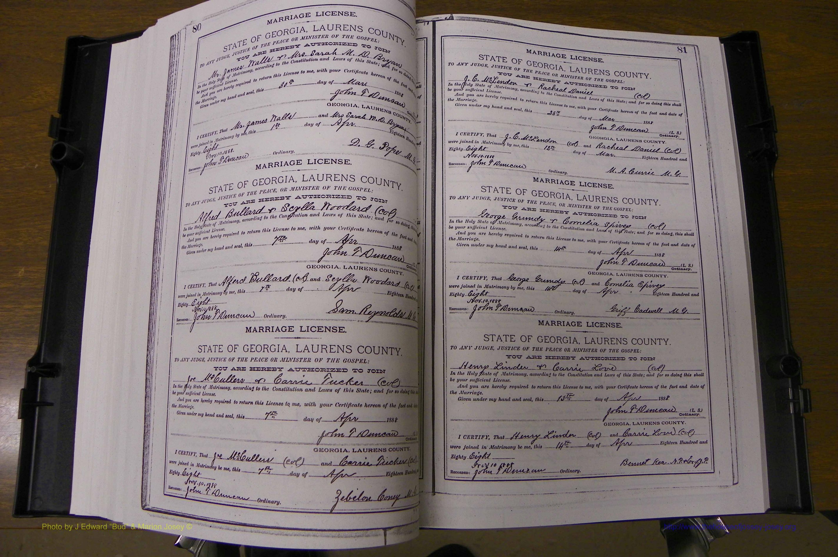 Laurens Co, GA, Marriages Book K, 1886 - 1896, P 080-081.JPG