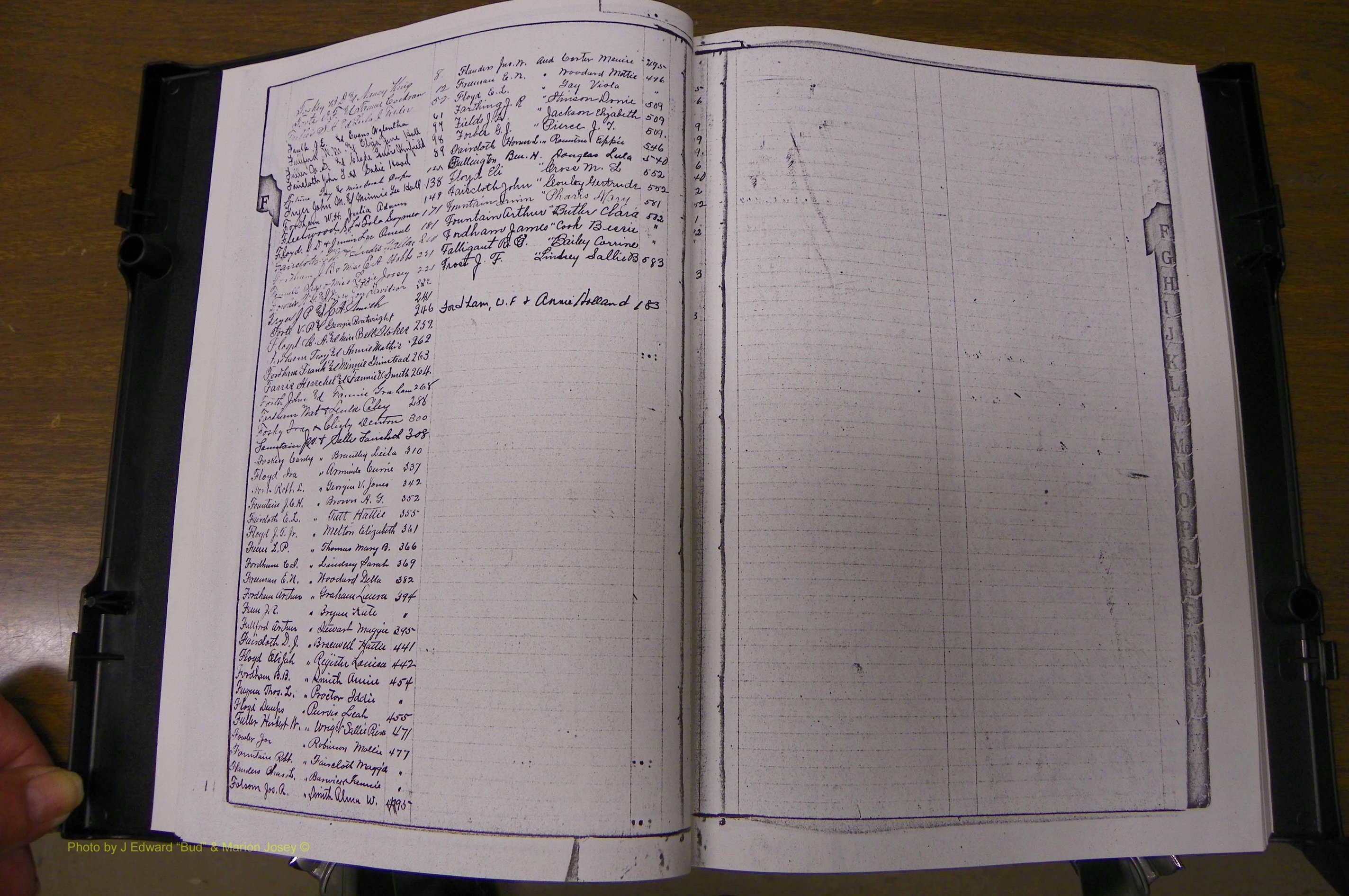 Laurens Co, GA, Marriages Book L, 1892 - 1906, Index F.JPG